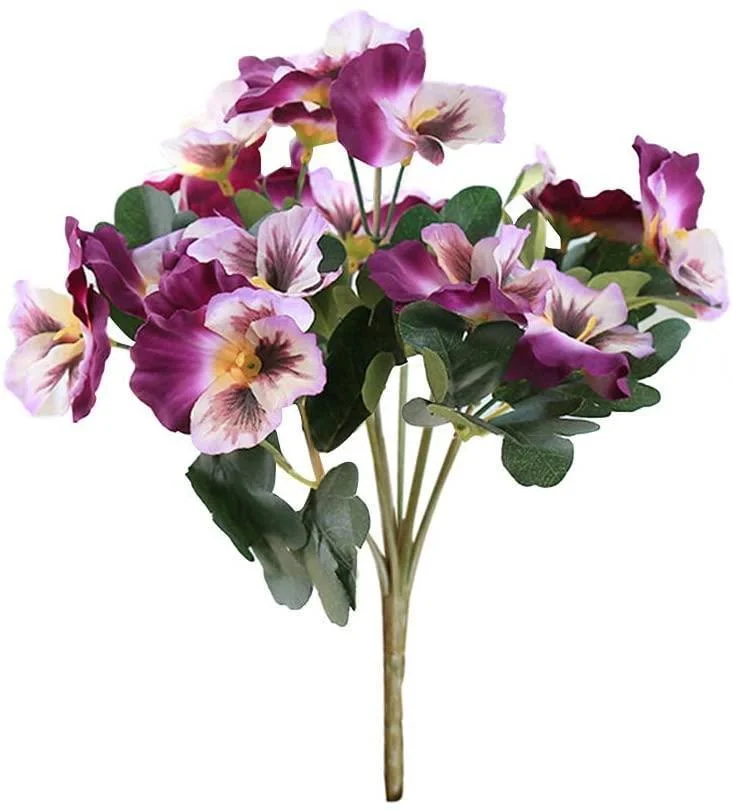 10" Magenta/White Pansy Bush