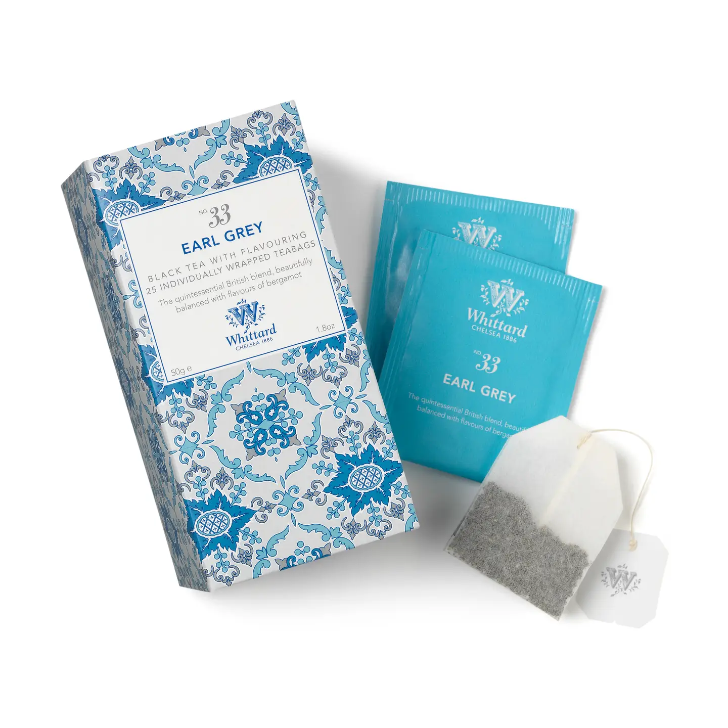 Whittard Earl Grey Tea- 25 Individual Wrapped Teabags