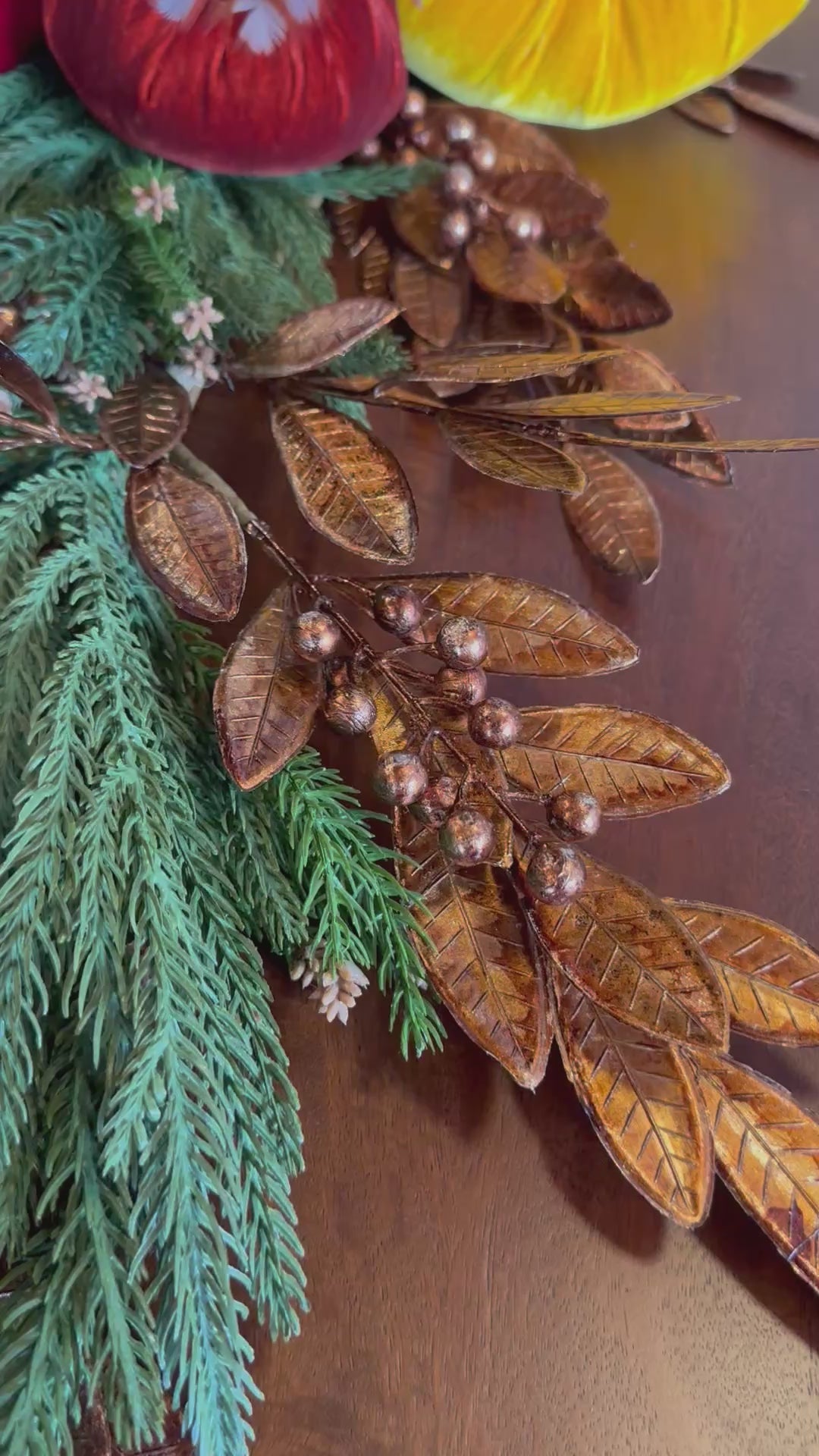 48” Metallic Laurel with Berries Garland