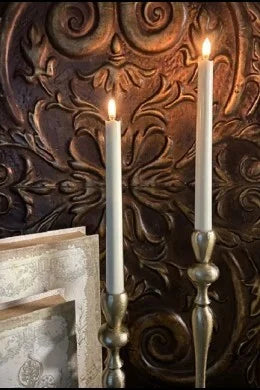 12" Ivory Taper Candle Set