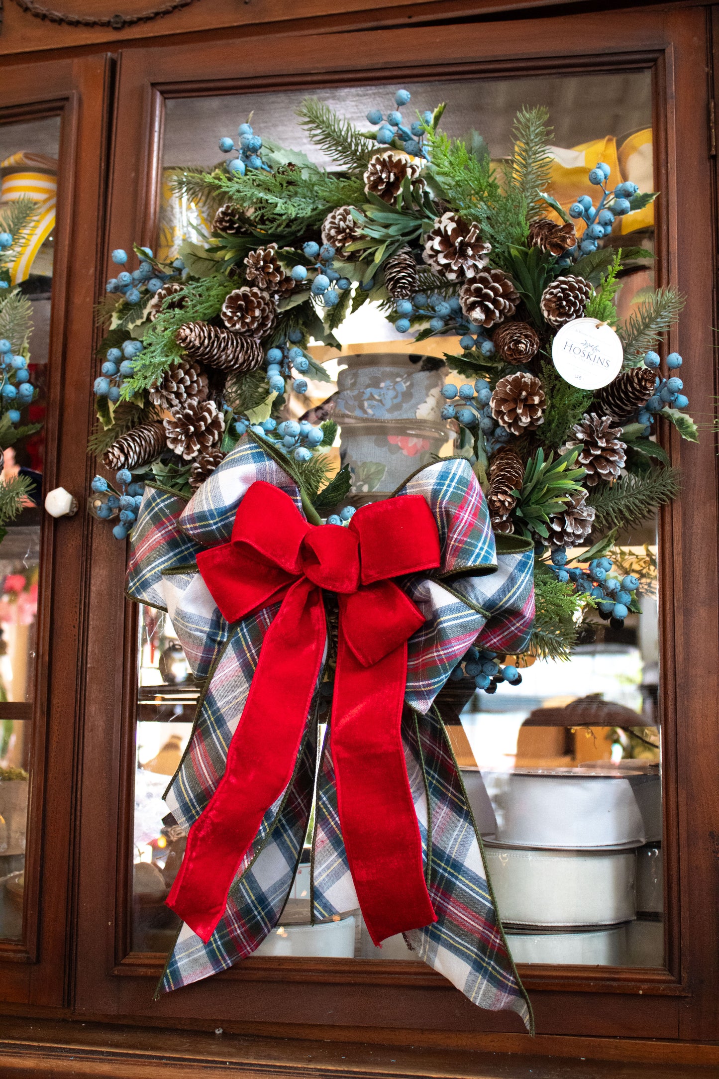 "Blueberry Snowy Pinecones" Wreath