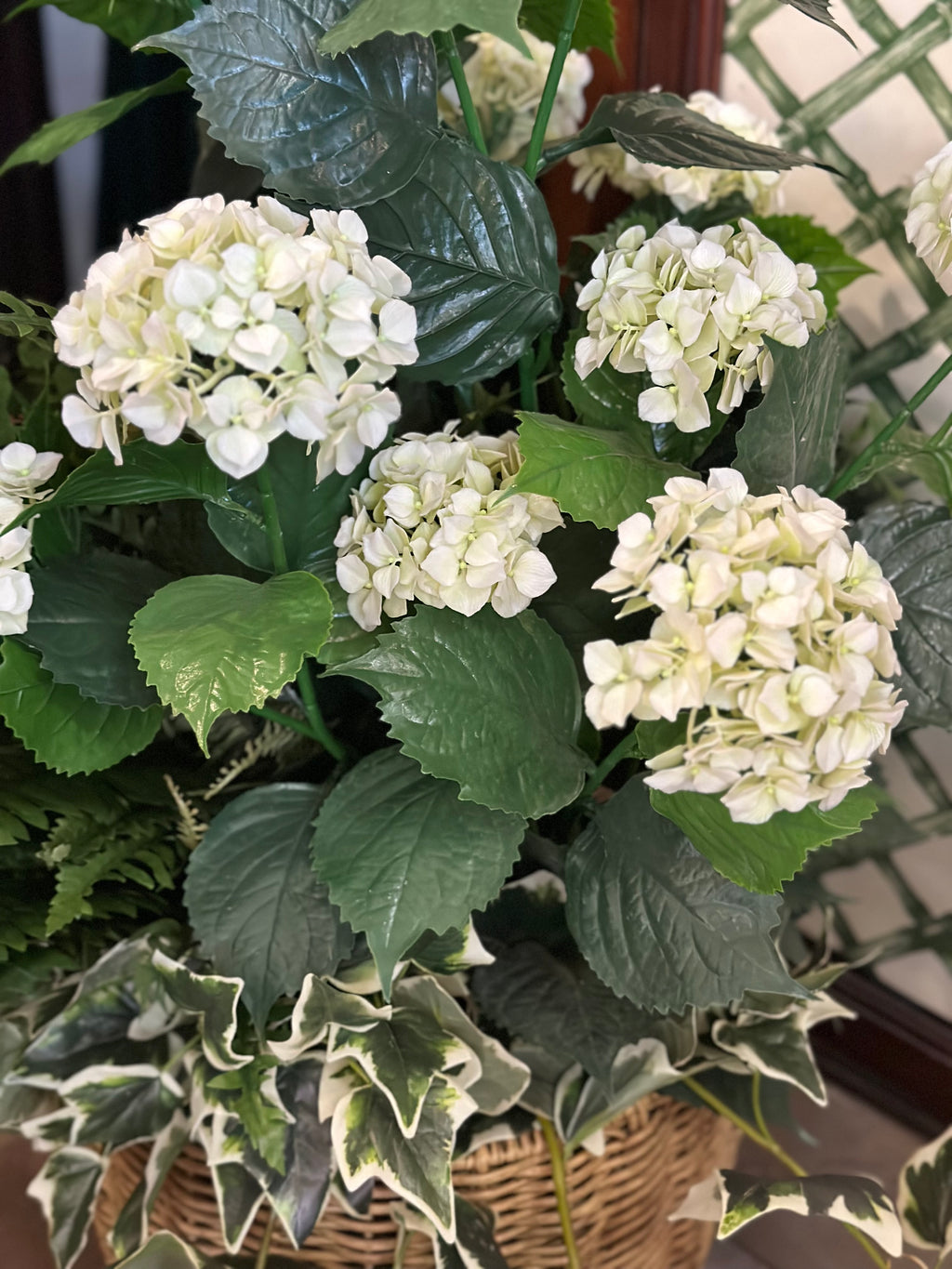UV White Hydrangea Arrangement