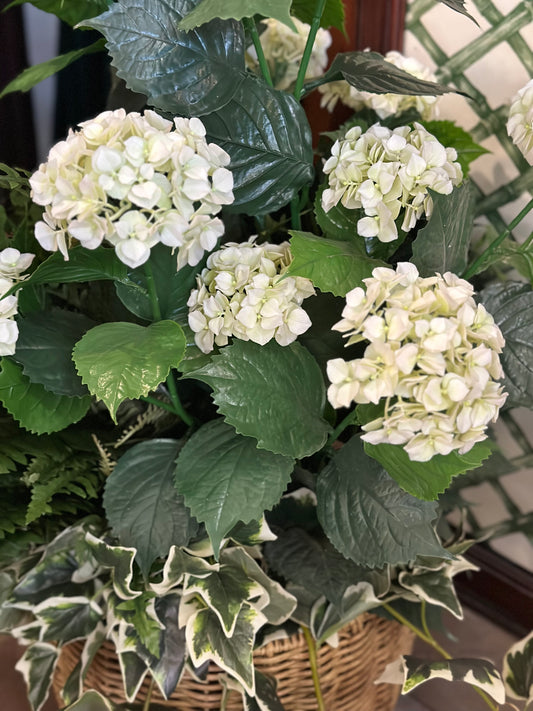 UV White Hydrangea Arrangement