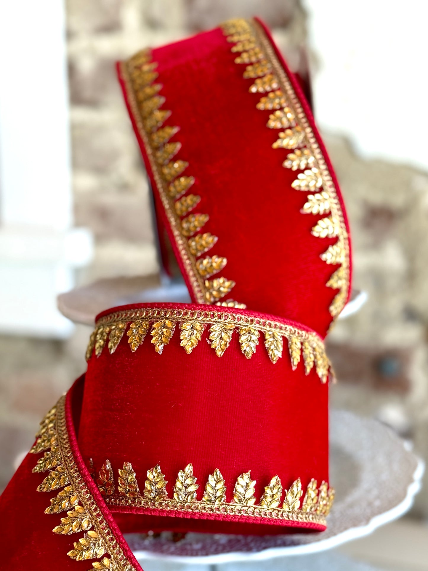 4” Red Pinyon Jewel Ribbon