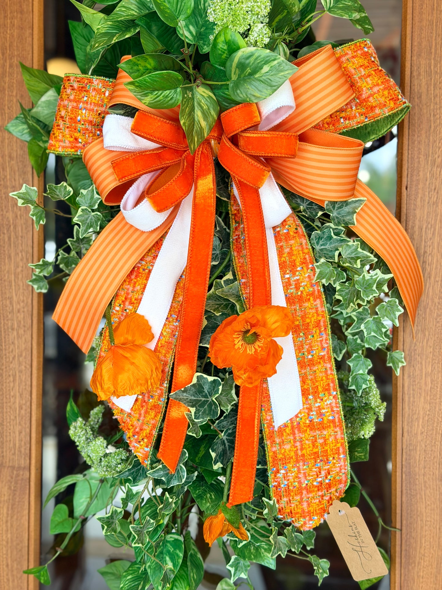 Orange Poppy Swag & Bow