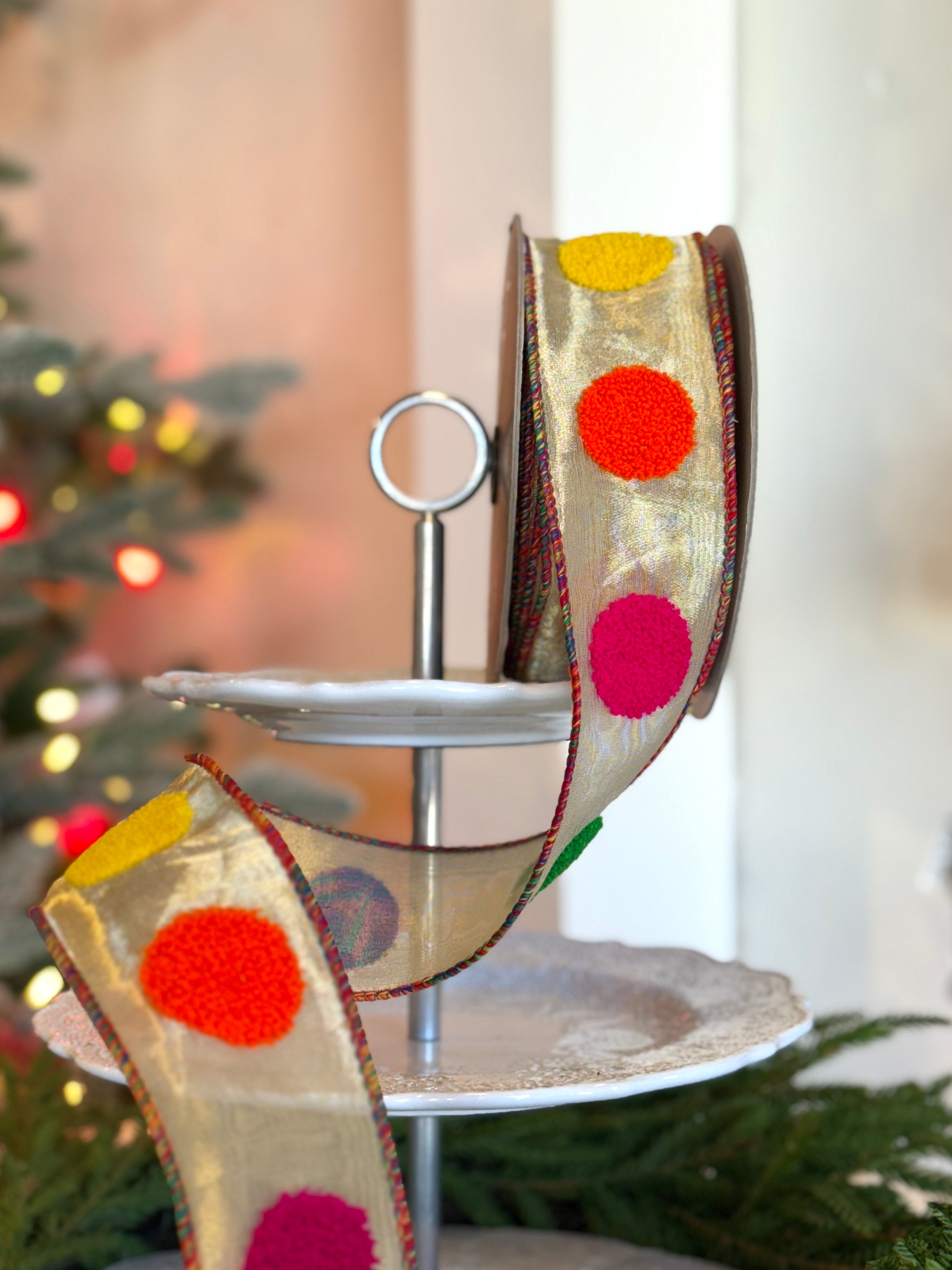 2.5” Terrycloth Dots Ribbon