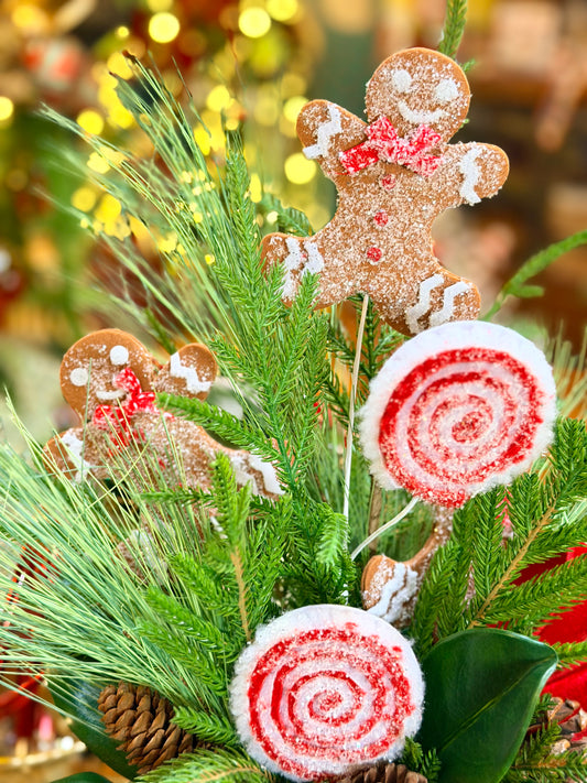 Peppermint & Gingerbread Arrangement