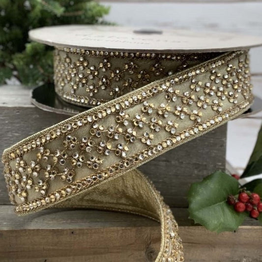 2" faux Metallic Dupioni Ribbon