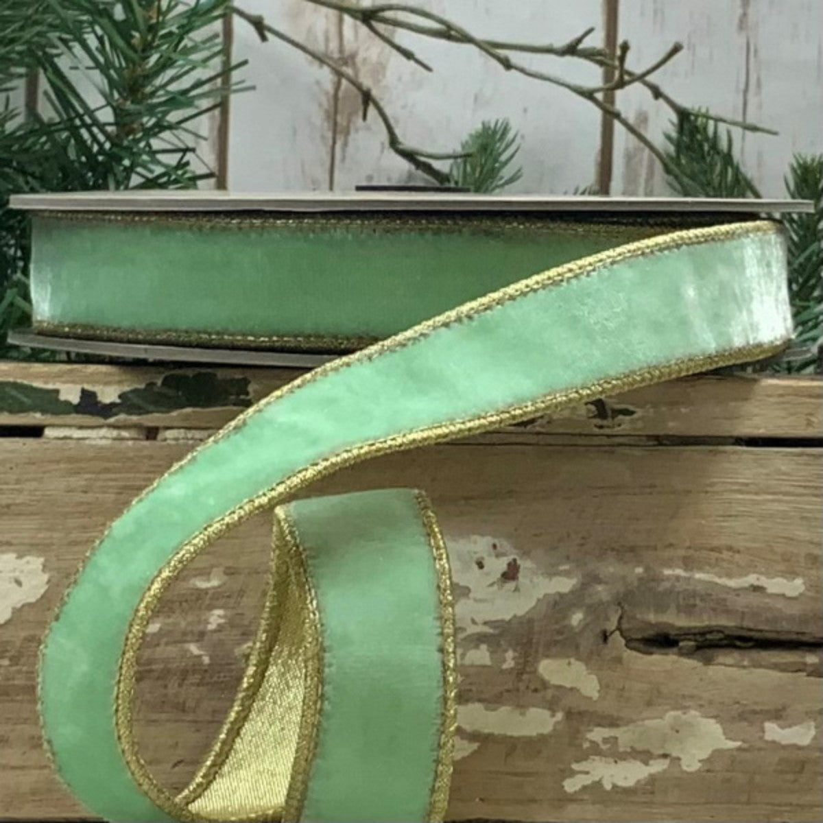 Lush Velvet Ribbon With Gold Back