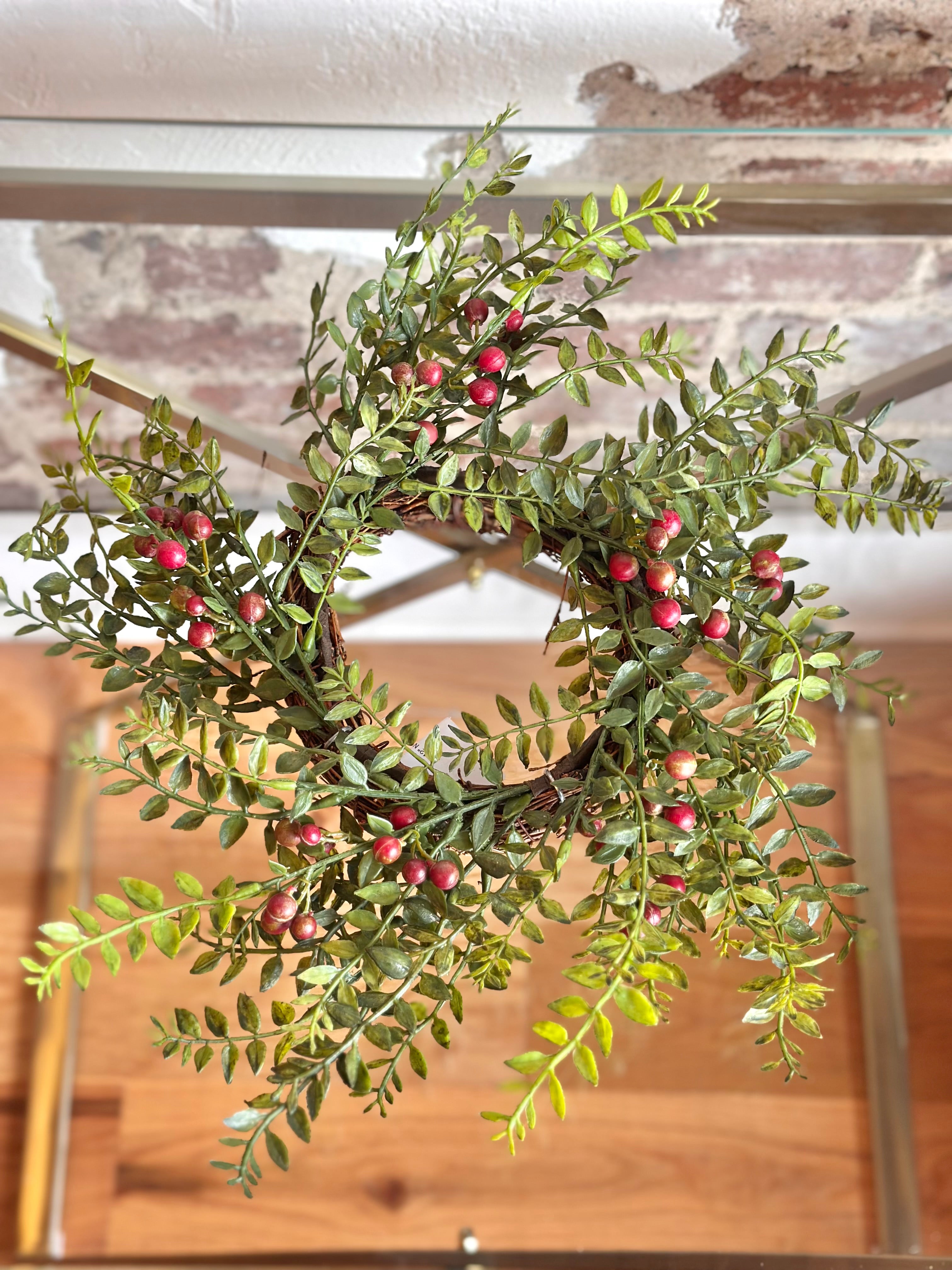 12" Nandina Berry Candle Ring