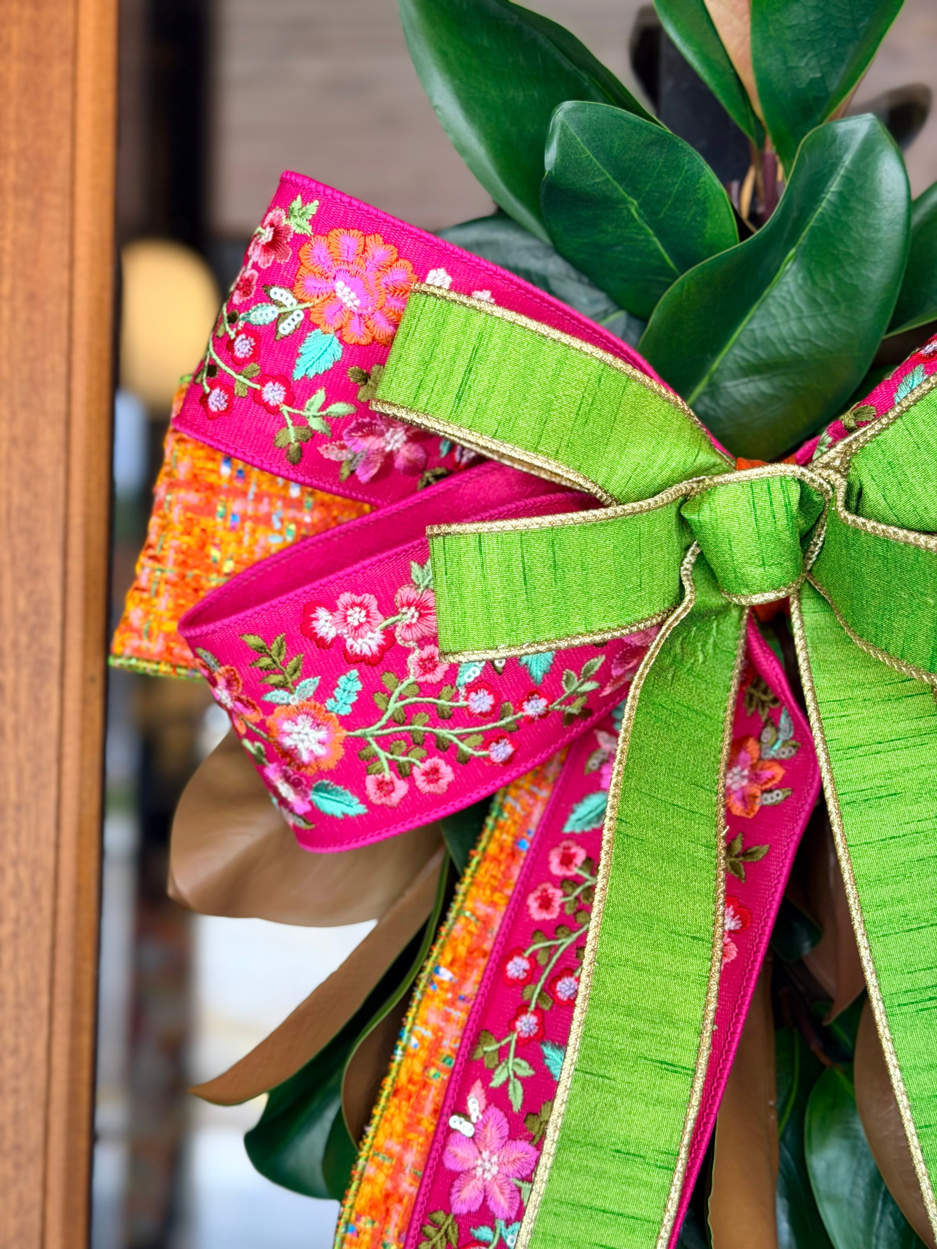 Bright Floral Gardens Magnolia Swag