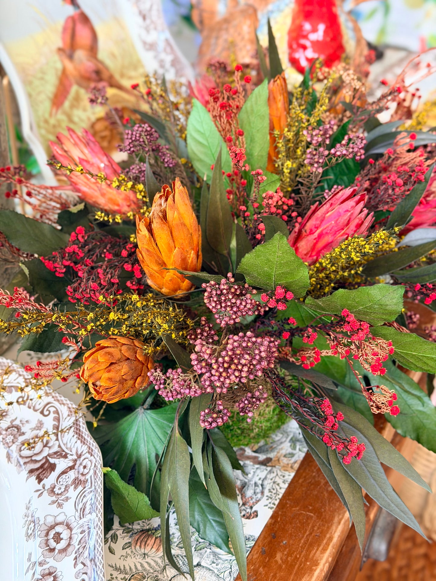 Preserved Fall Florals Centerpiece