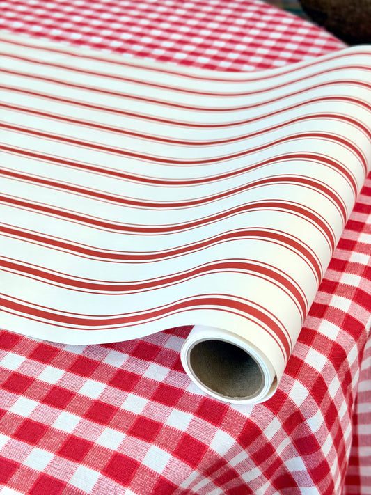 Hester & Cook Red Linen Stripe Runner
