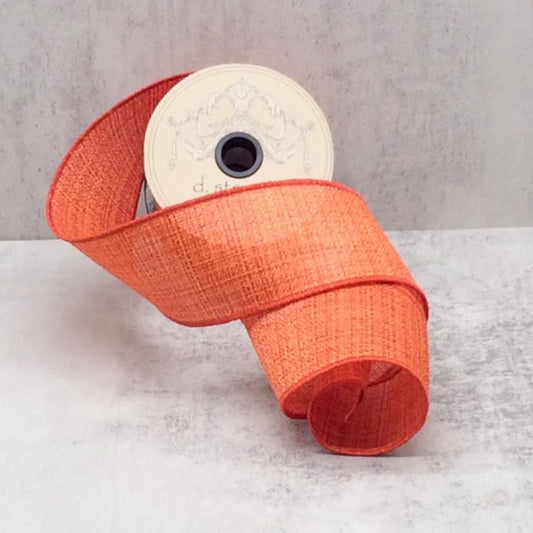 2.5" Wide, course linen, persimmon