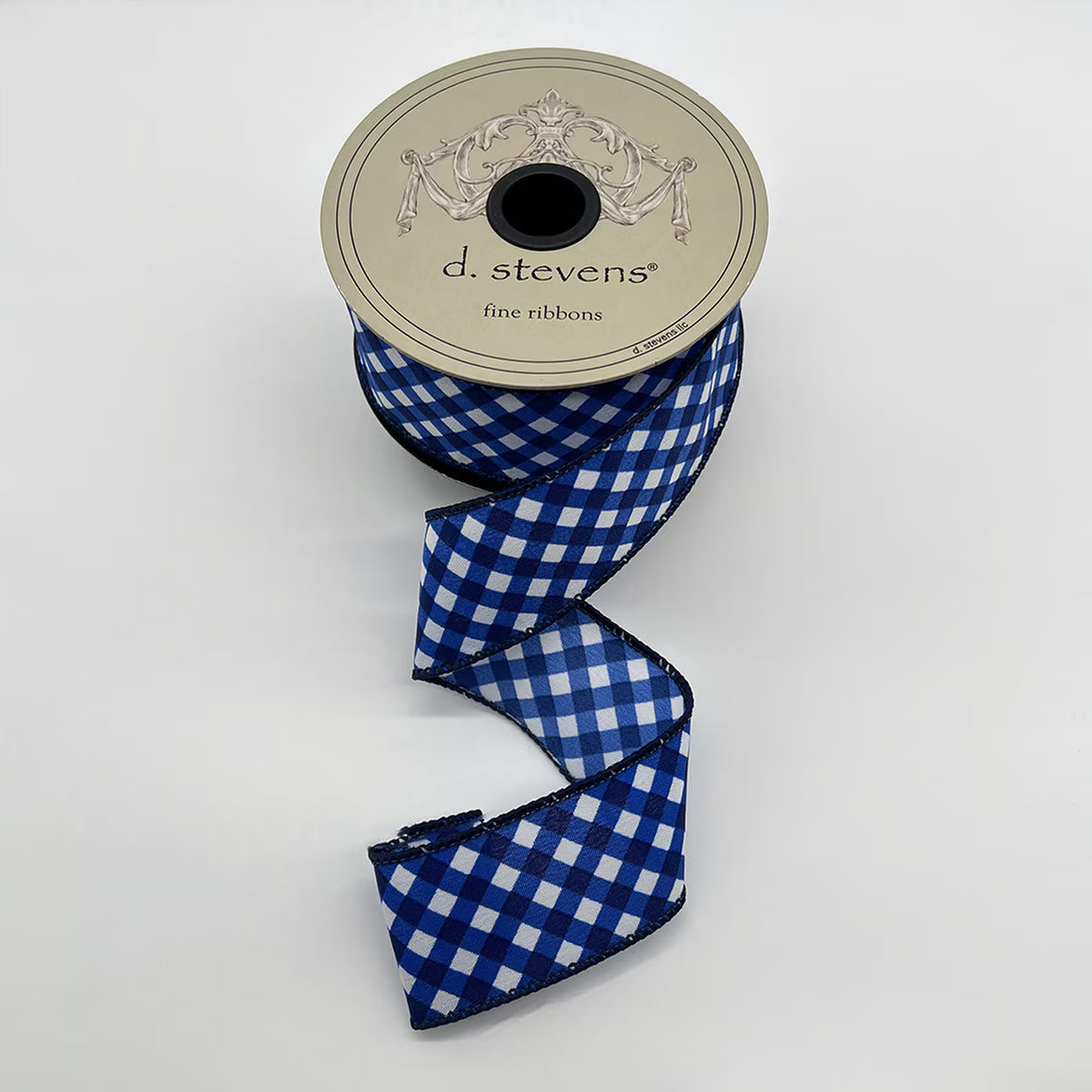 1.5" Wide, poplin criss cross check, navy white