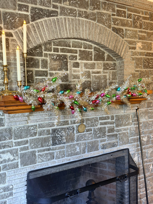 Tinsel & Christmas Lights Garland