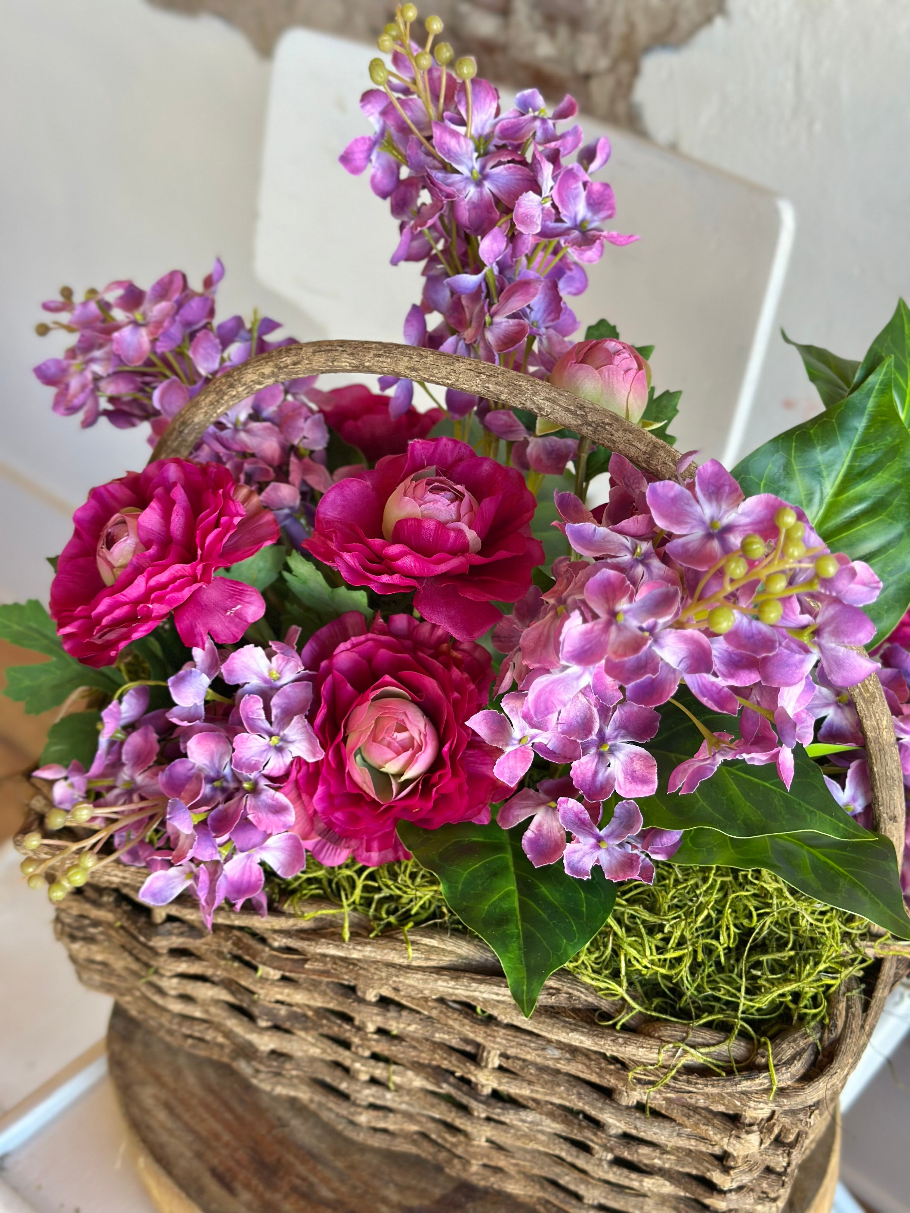 Lilac Ranunculus Basket