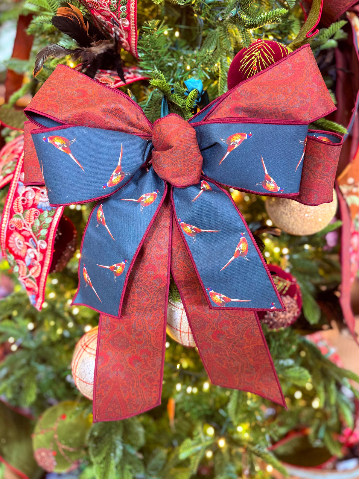 Pheasants & Classic Paisley Ribbon or Bow