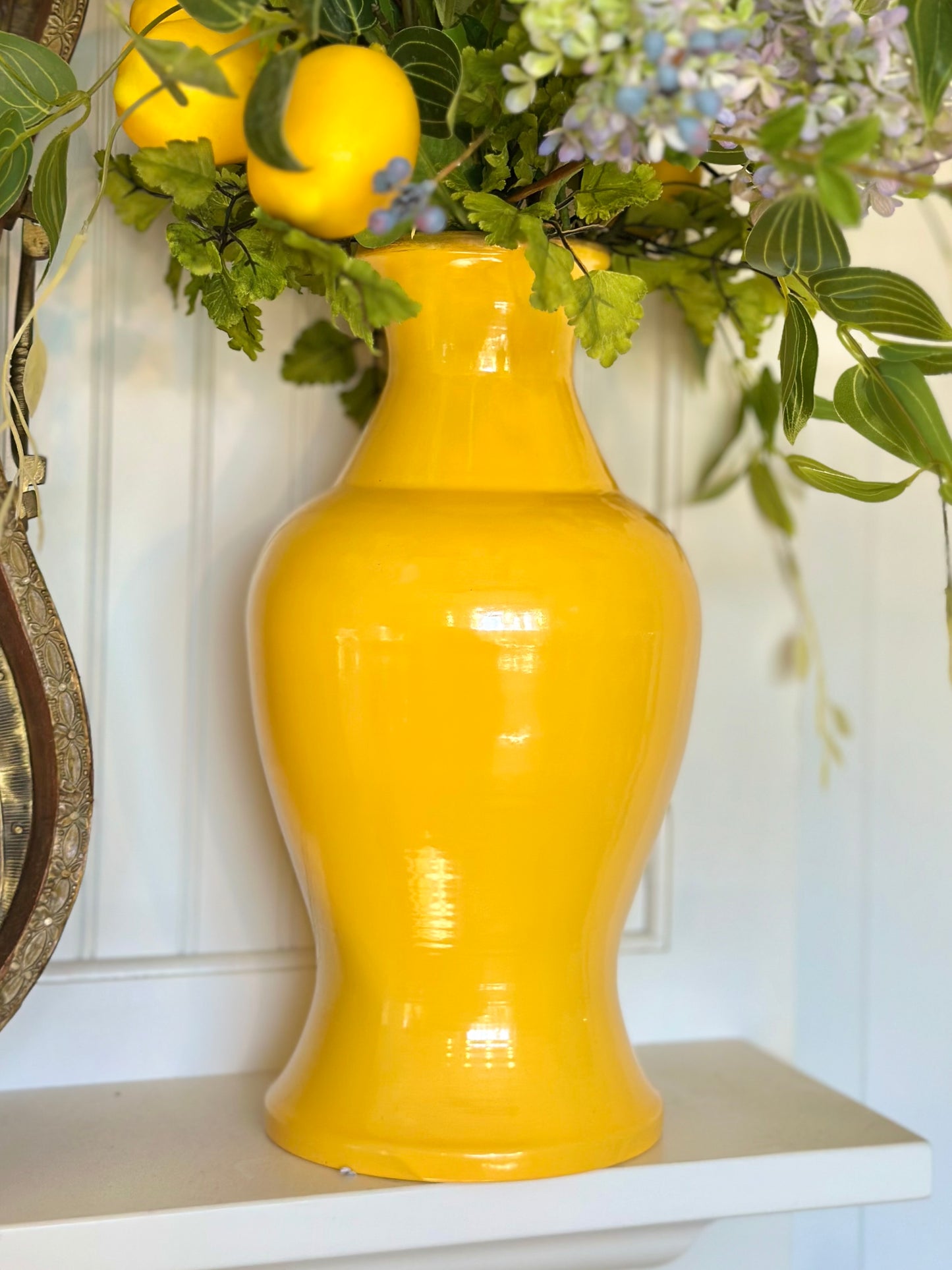 Lemon & Blues Potted Arrangement