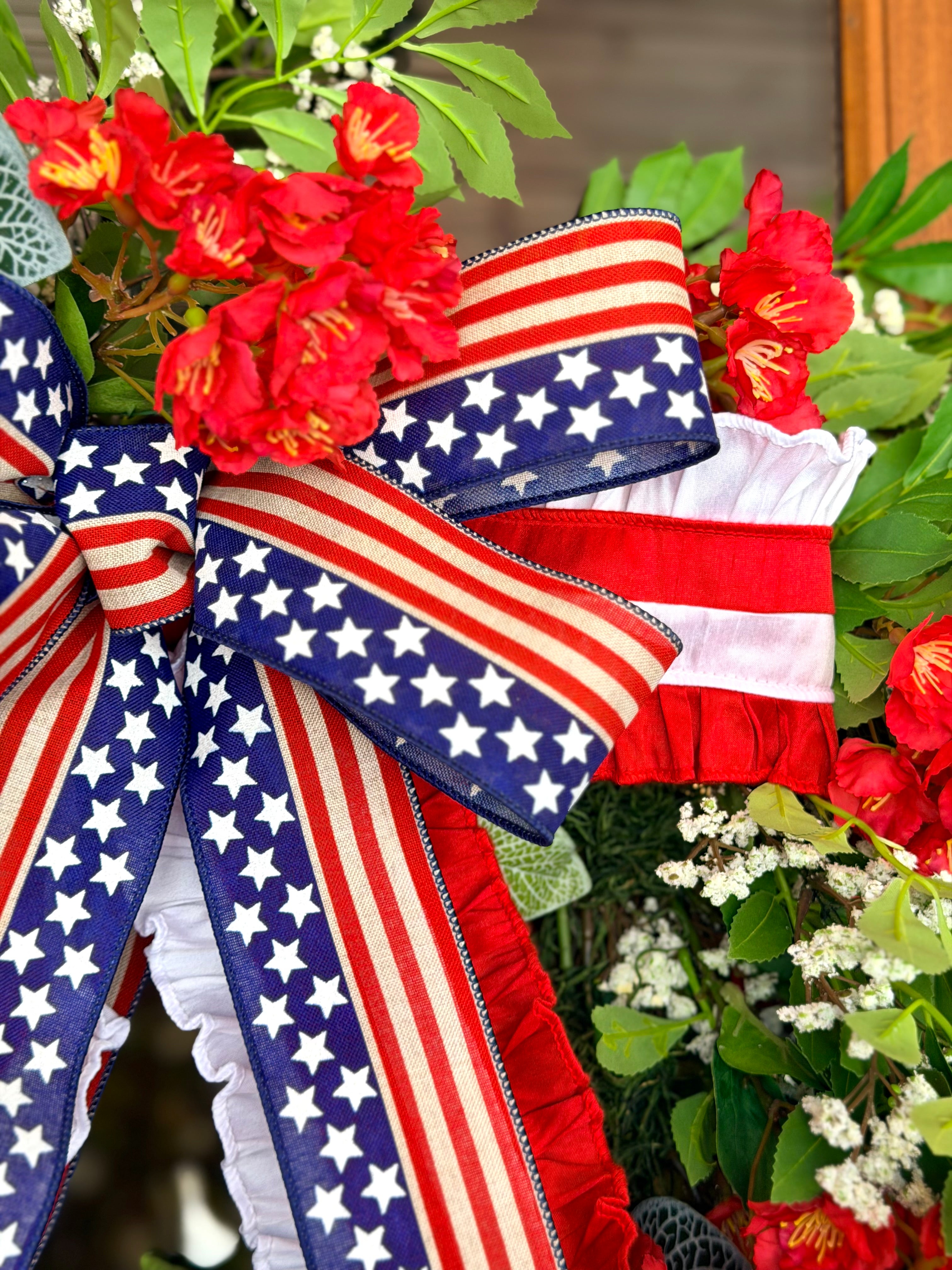 Ruffled Stars & Stripes Bow