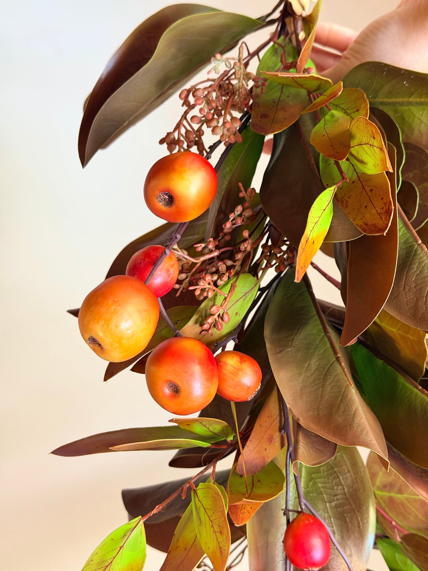 26"FALL MAGNOLIA & CRABAPPLE SWAG