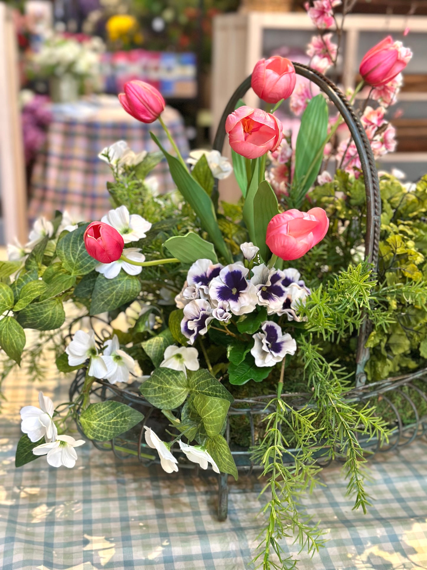 Cherry Blossoms & Tulips Arrangement