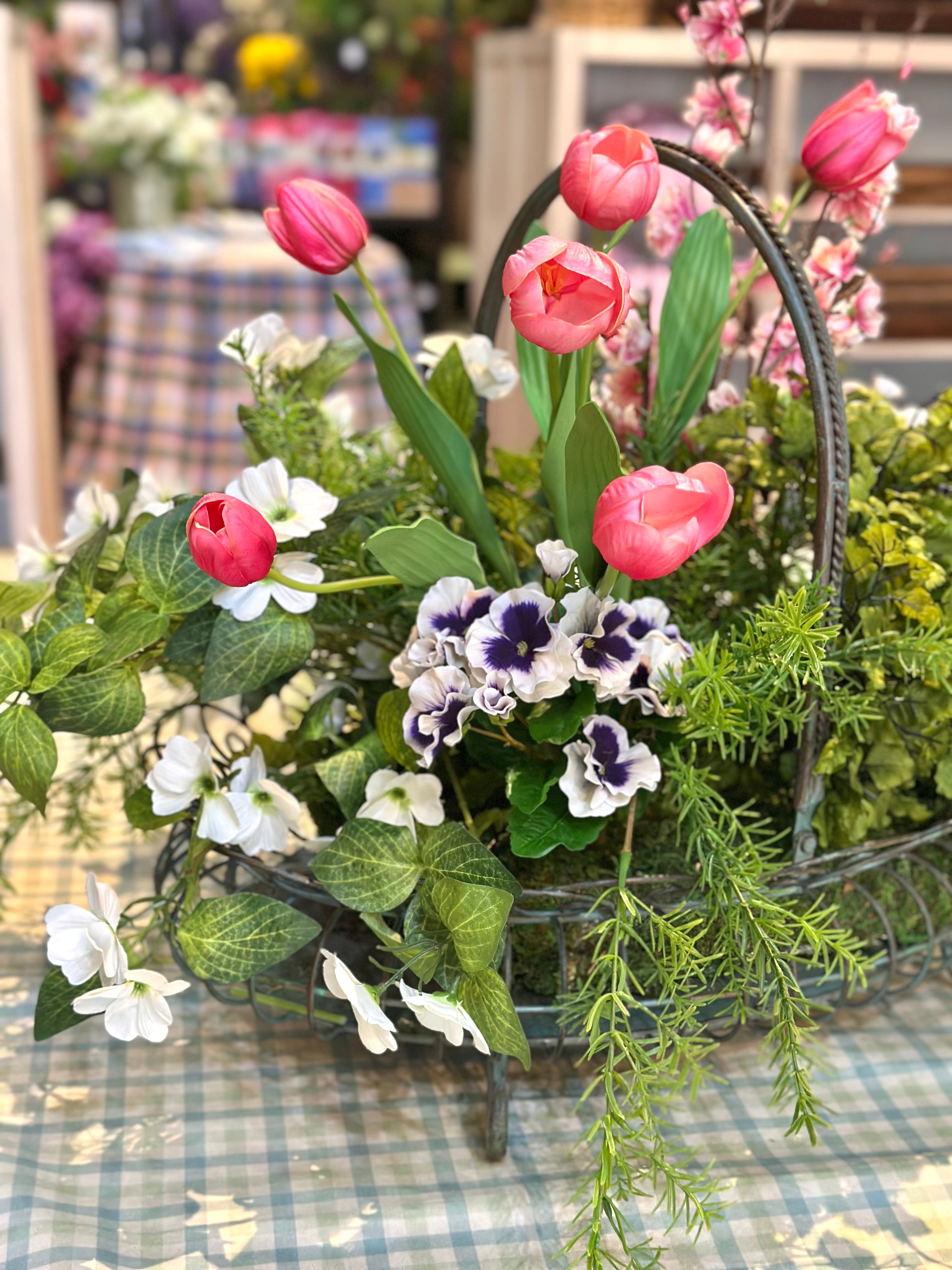 Cherry Blossoms & Tulips Arrangement