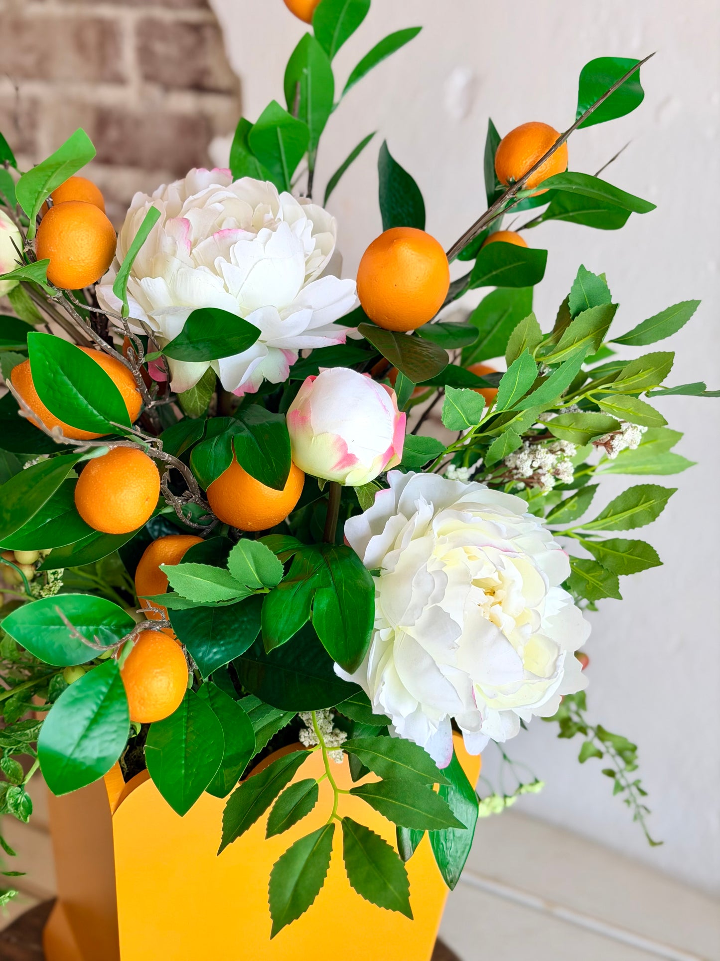 Orange and Peonies Arrangement ~ Large
