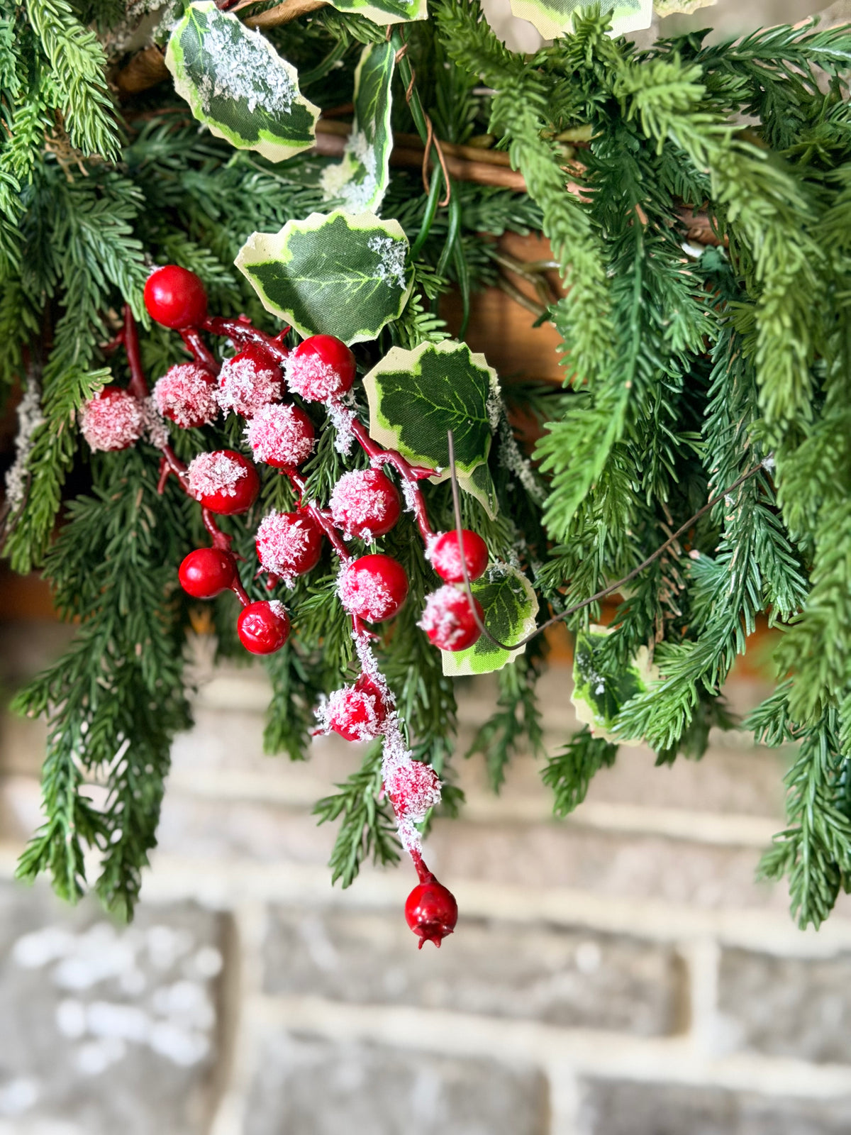 Holly Berry & Fir Garland