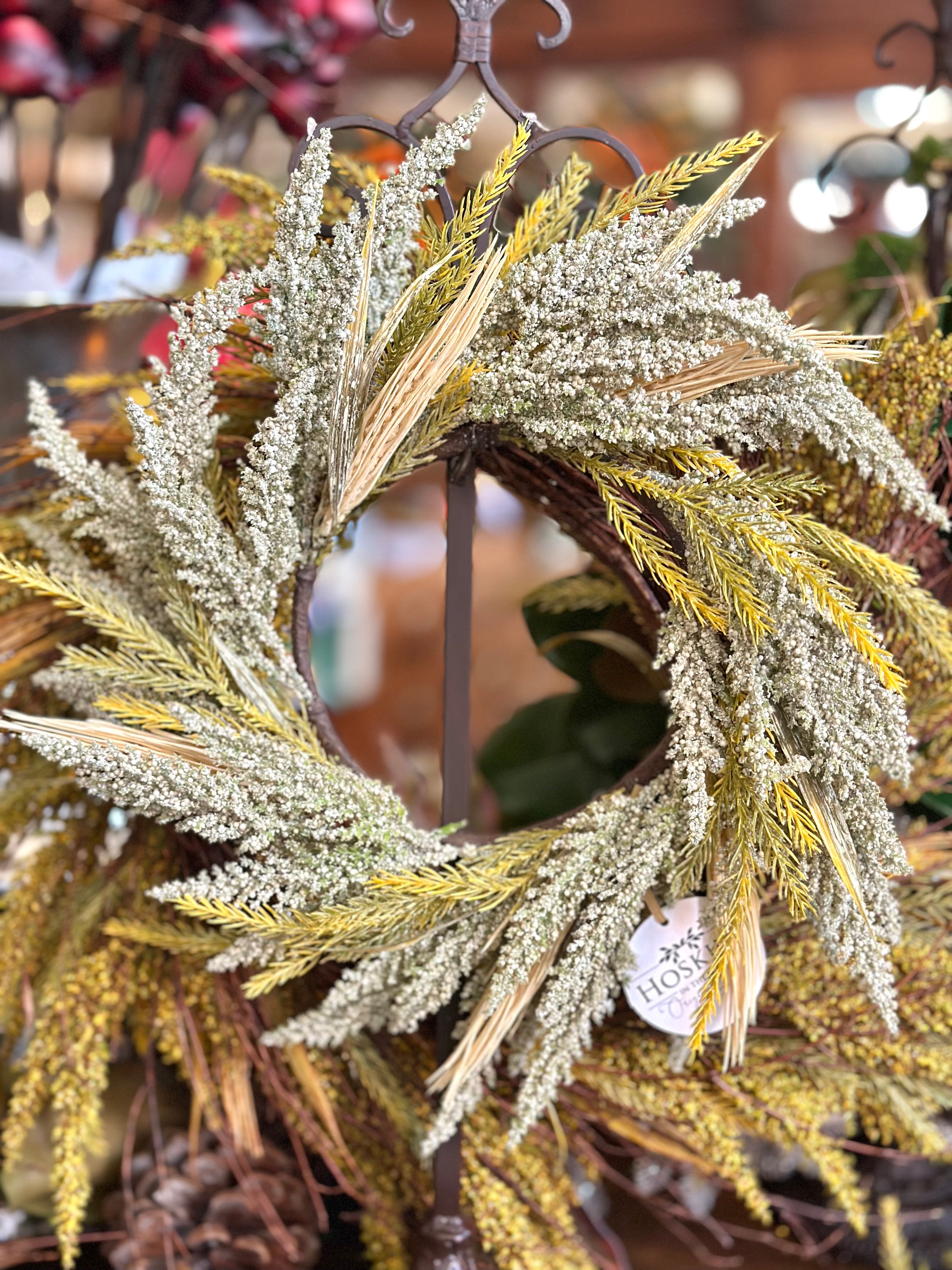 6" WREATH HEATHER CREAM