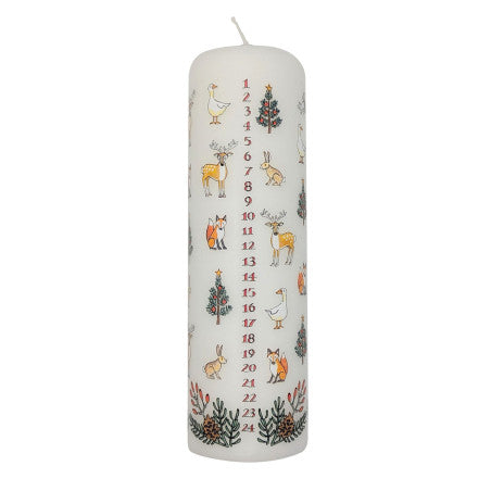 WINTER WILDLIFE ADVENT LARGE PILLAR CANDLE