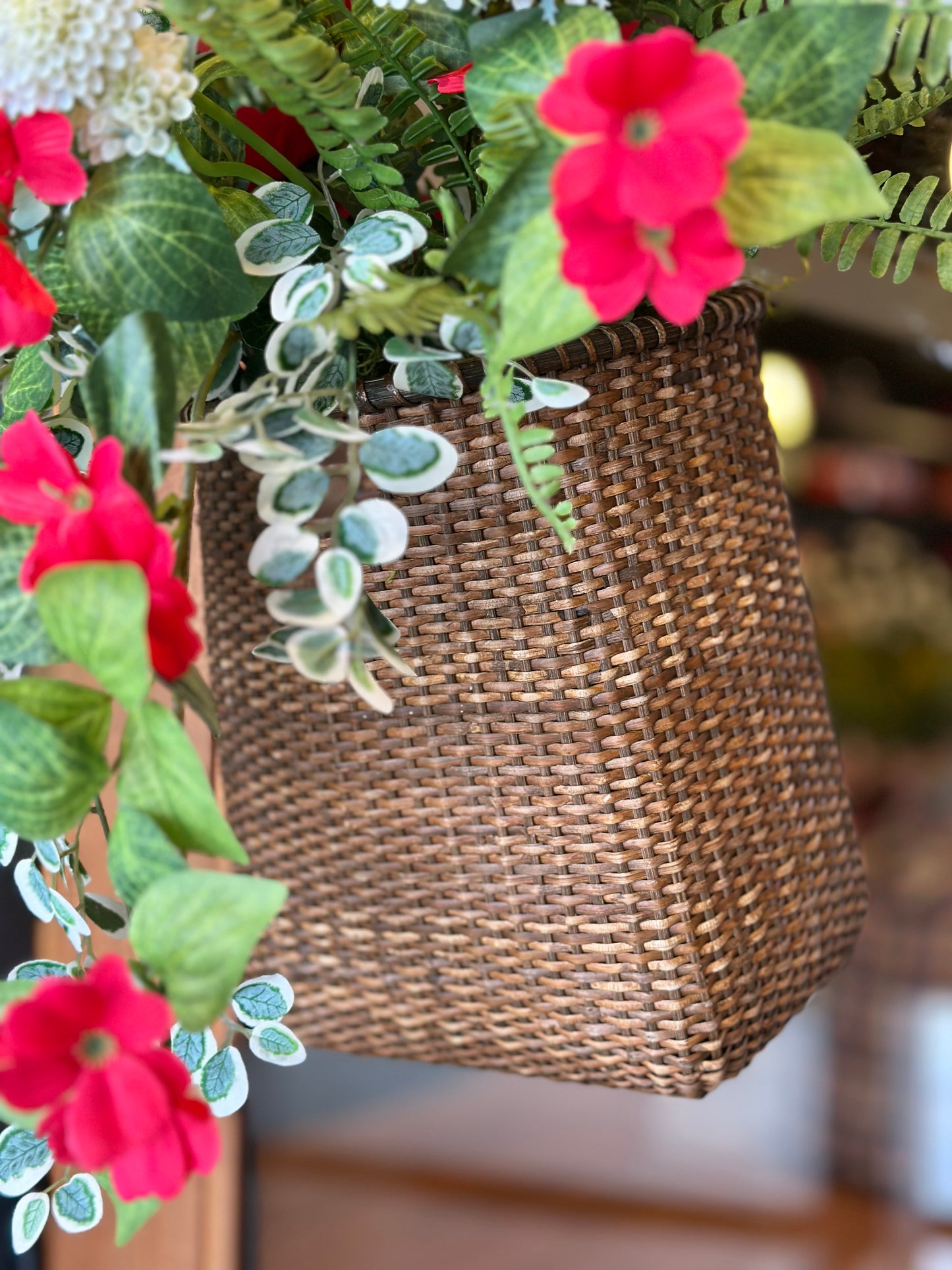 Red Impatiens Trailing Basket