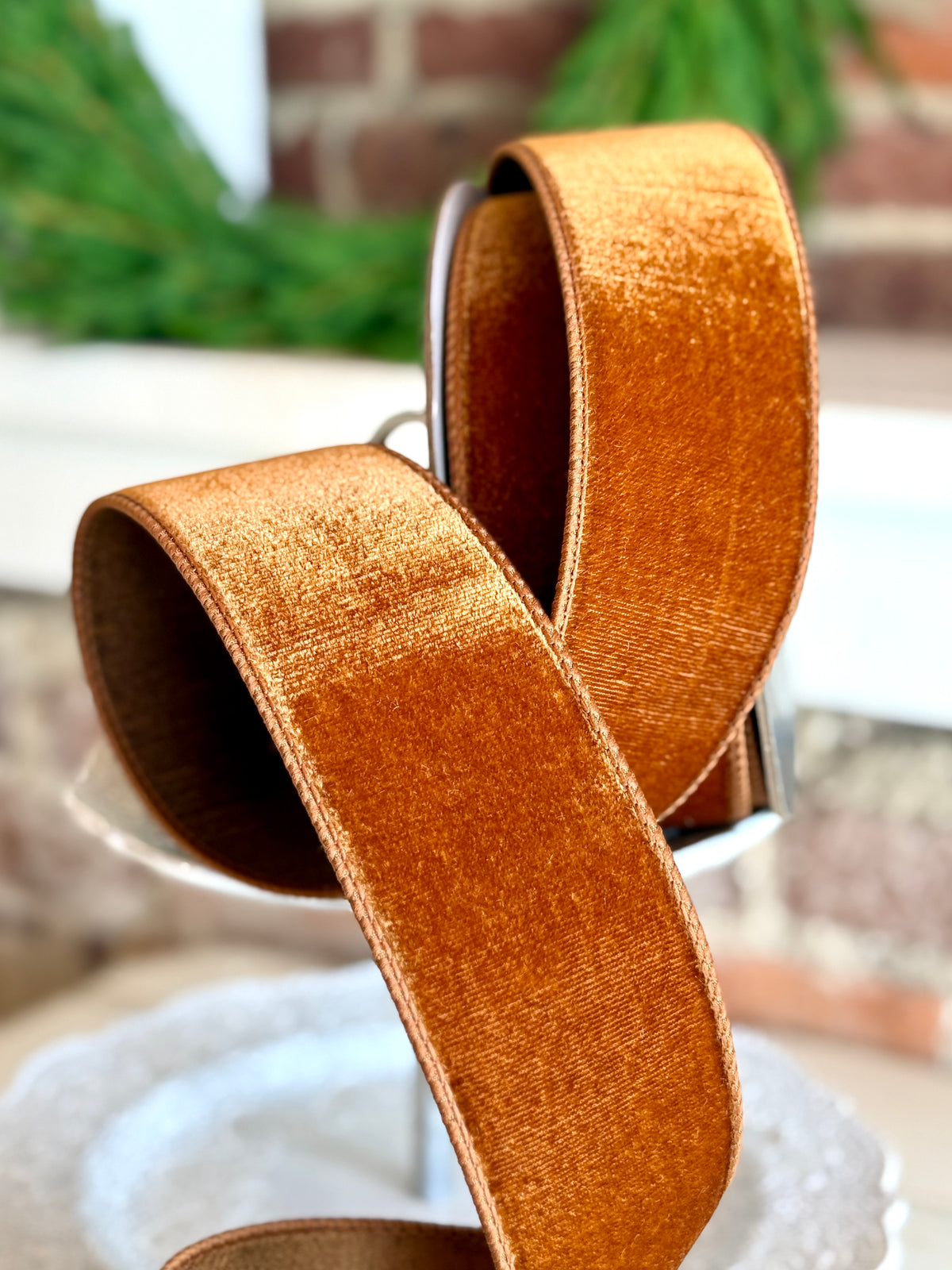 2.5" VELVET- PECAN -SOLD BY THE YARD