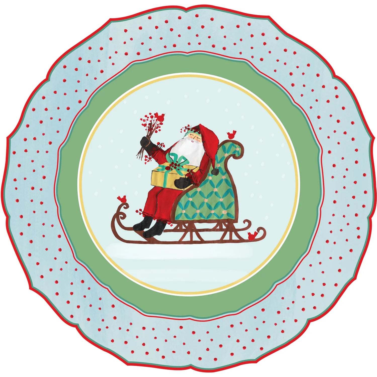Hester & Cook Die-cut “Old St. Nick Sleigh” Placemat