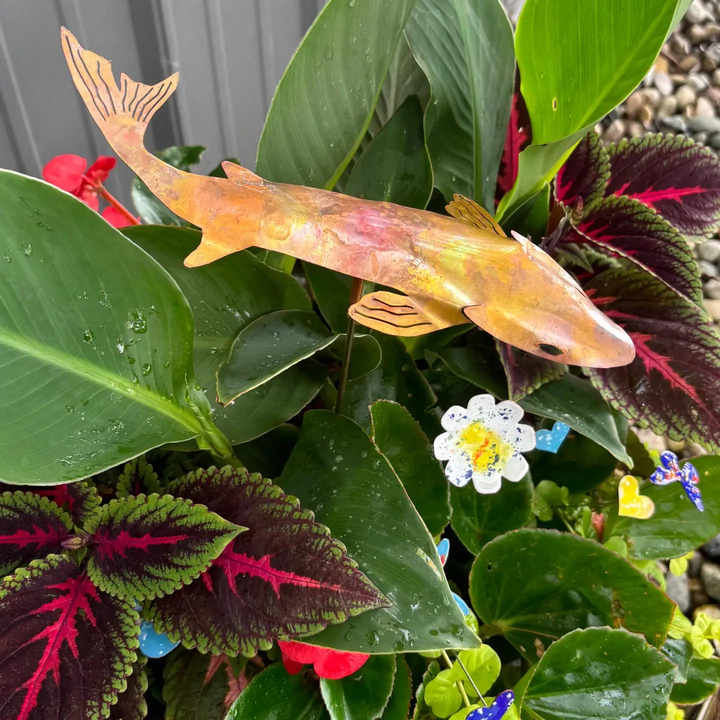 18" Natural Copper Koi Stake