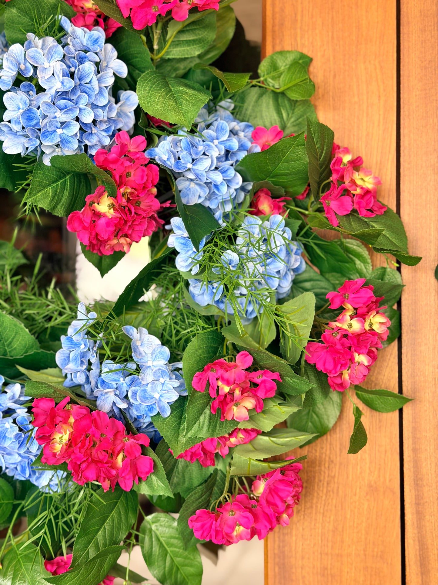Hydrangeas & Lemon Leaf Wreath