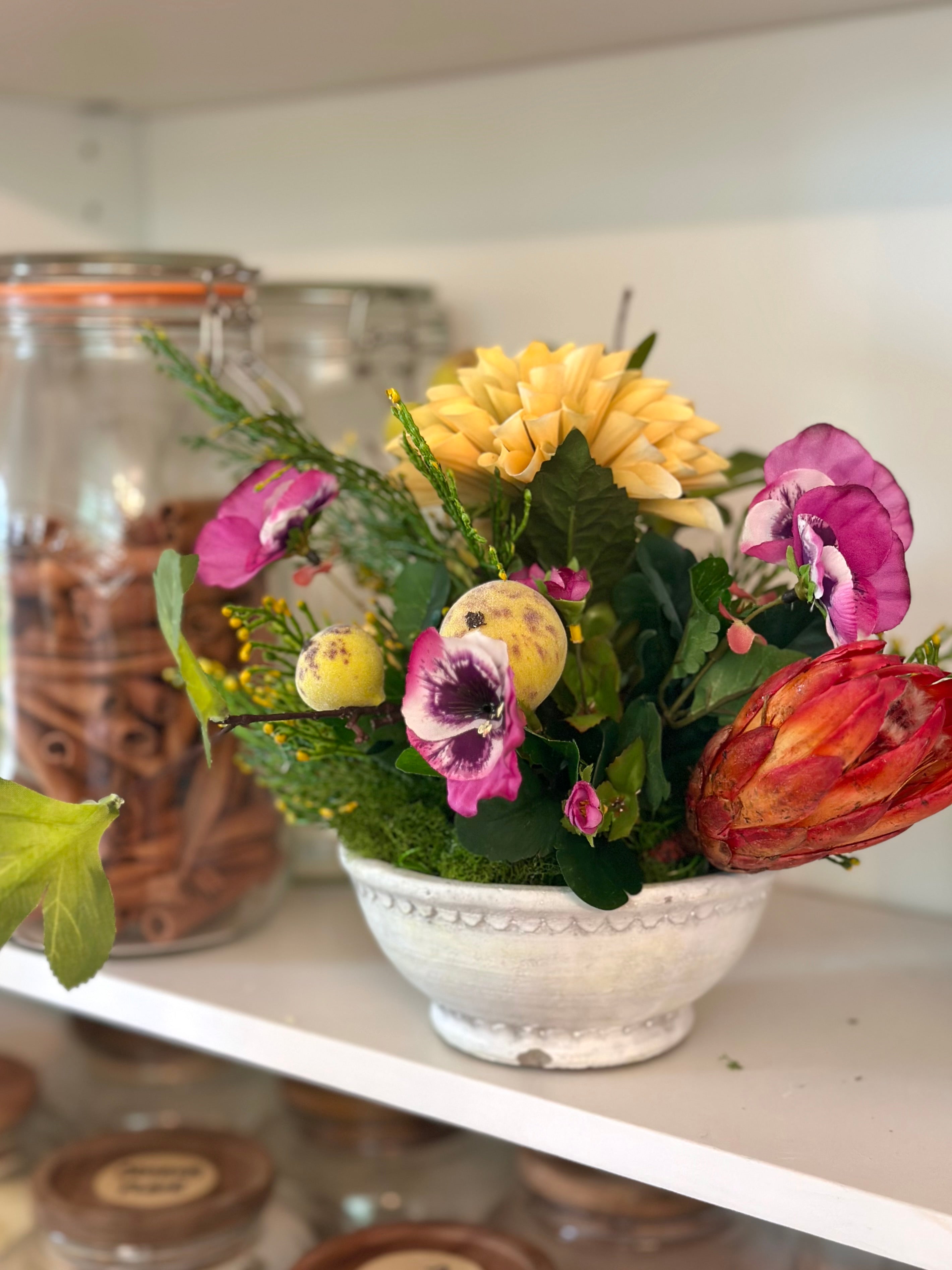 Dahlia, Repen, and Pear Arrangement