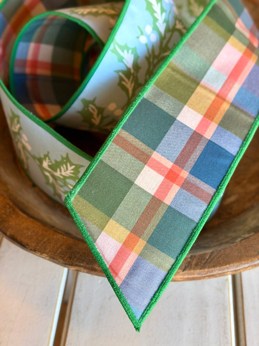 Blues & Holly Plaid Ribbon