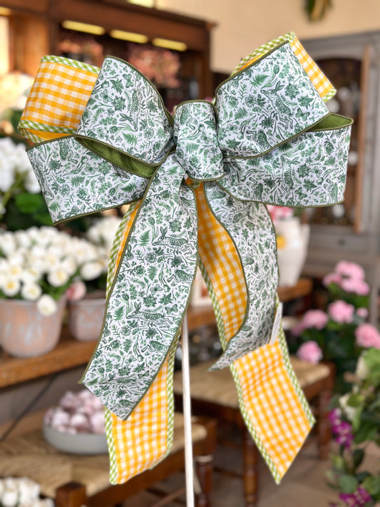 Green & Yellow Plaid Bow