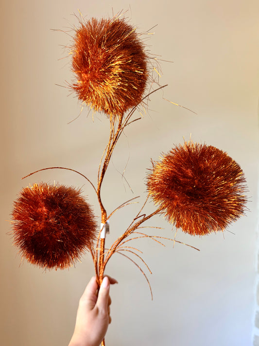 35" GLITTER POMPOM SPRAY X3