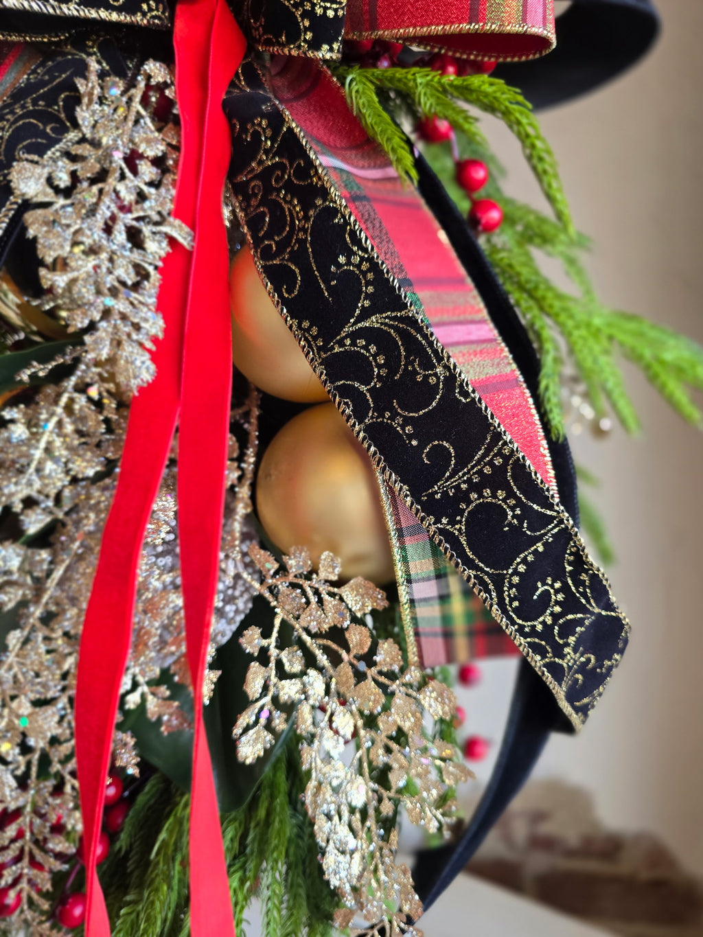 Jolly Holiday with Bow Swag