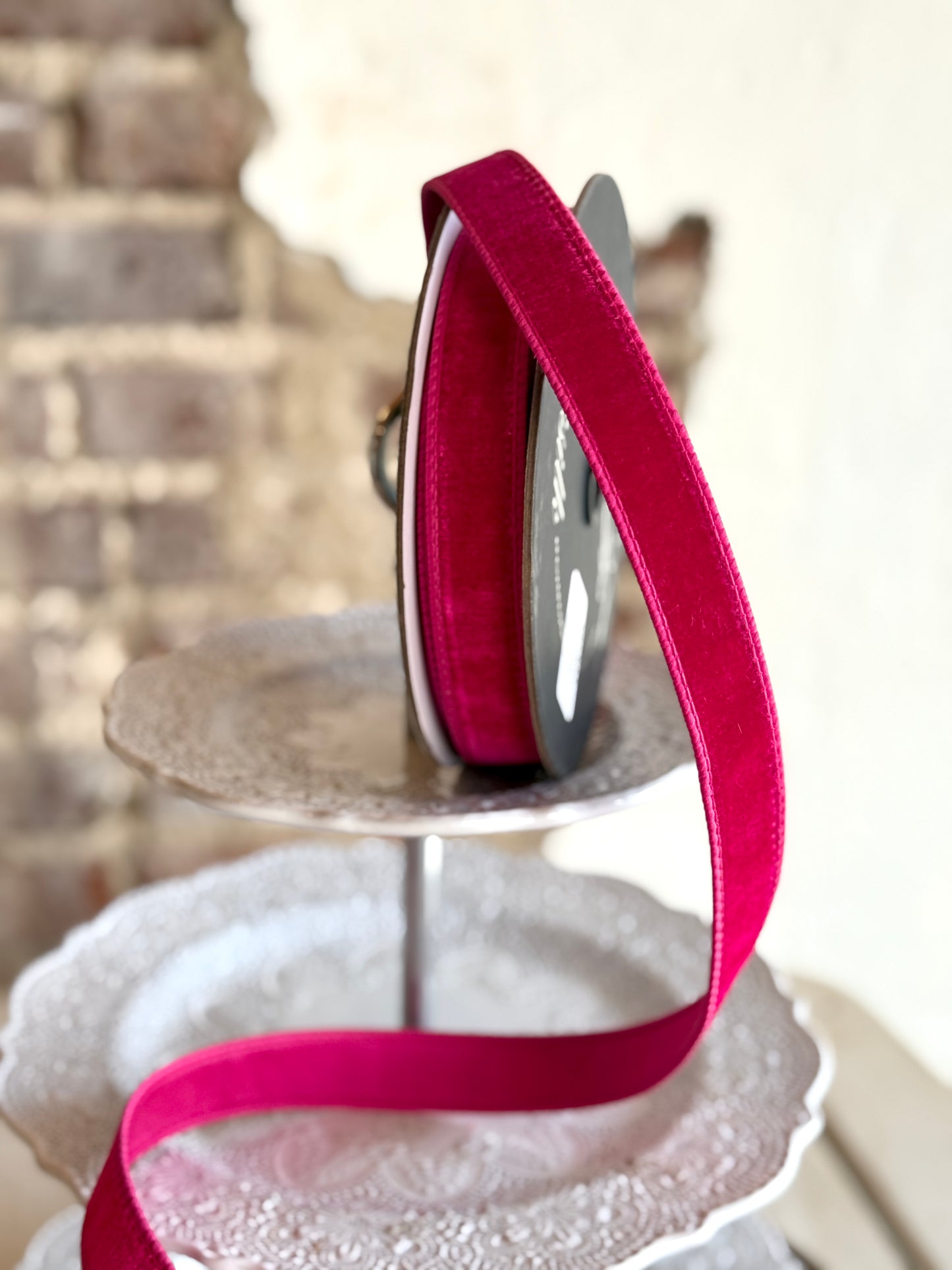 1" Hot Pink Velvet Ribbon - Sold by the yard