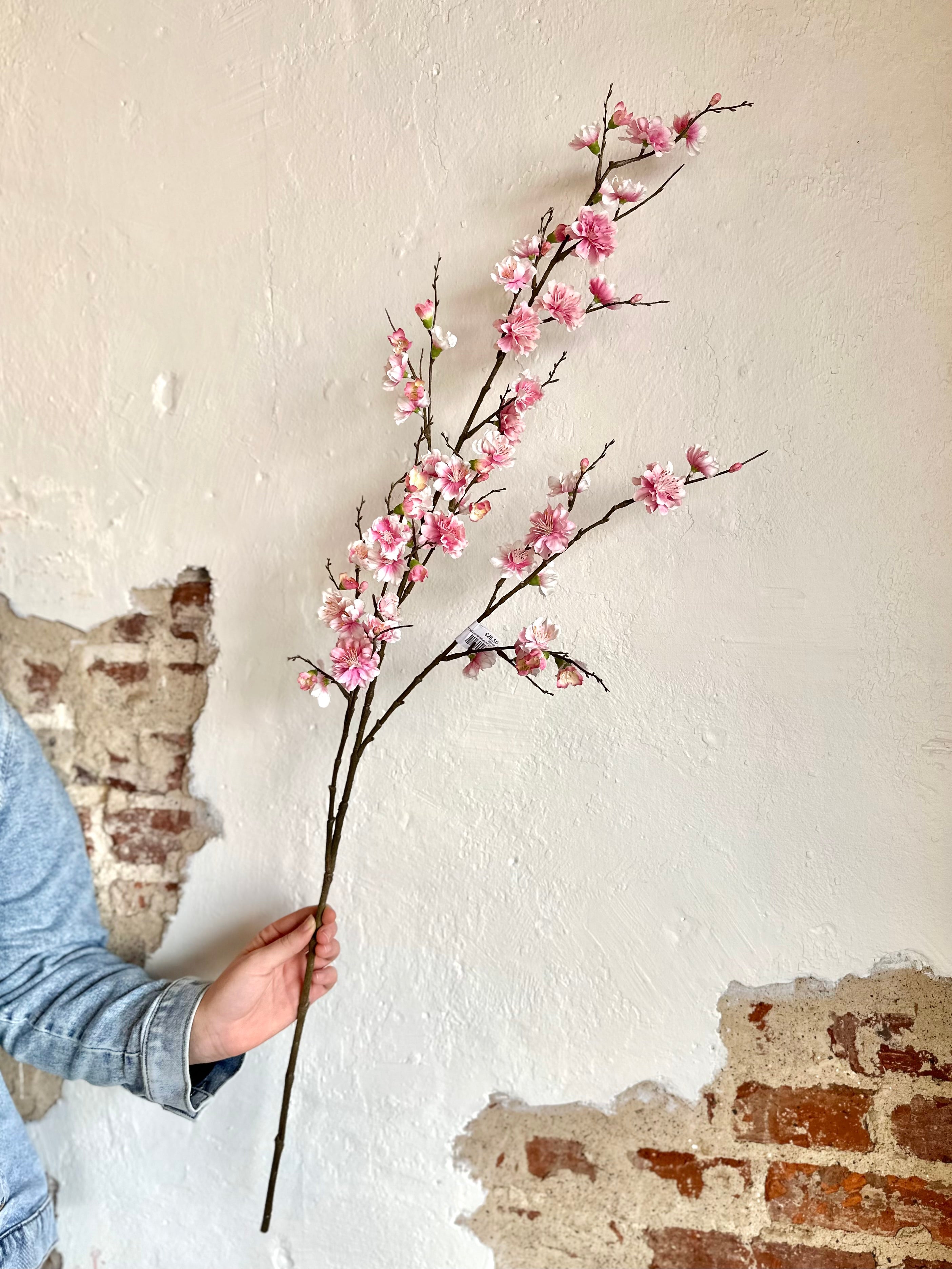 PLUM BLOSSOM SPRAY 43" CREAM/PINK