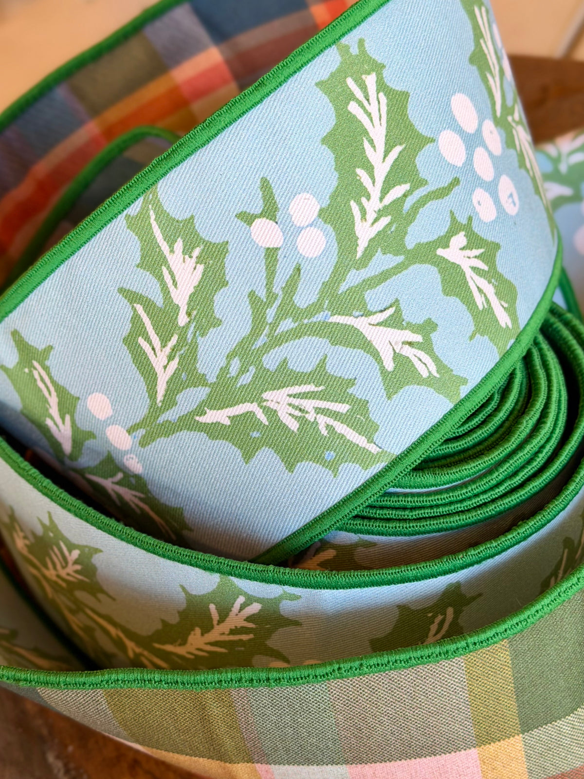 Blues & Holly Plaid Ribbon