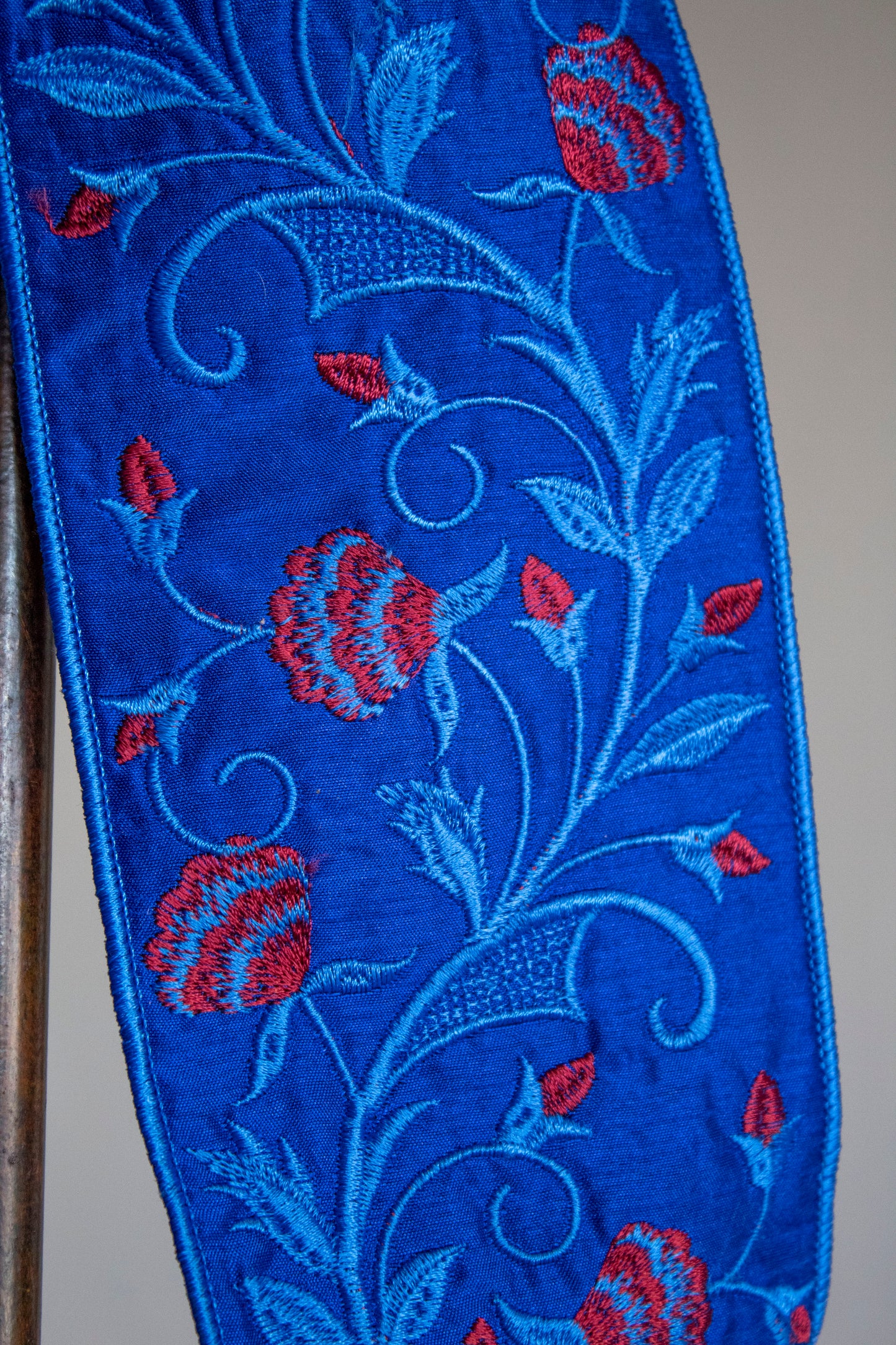 Red & Blue Embroidered Ribbon