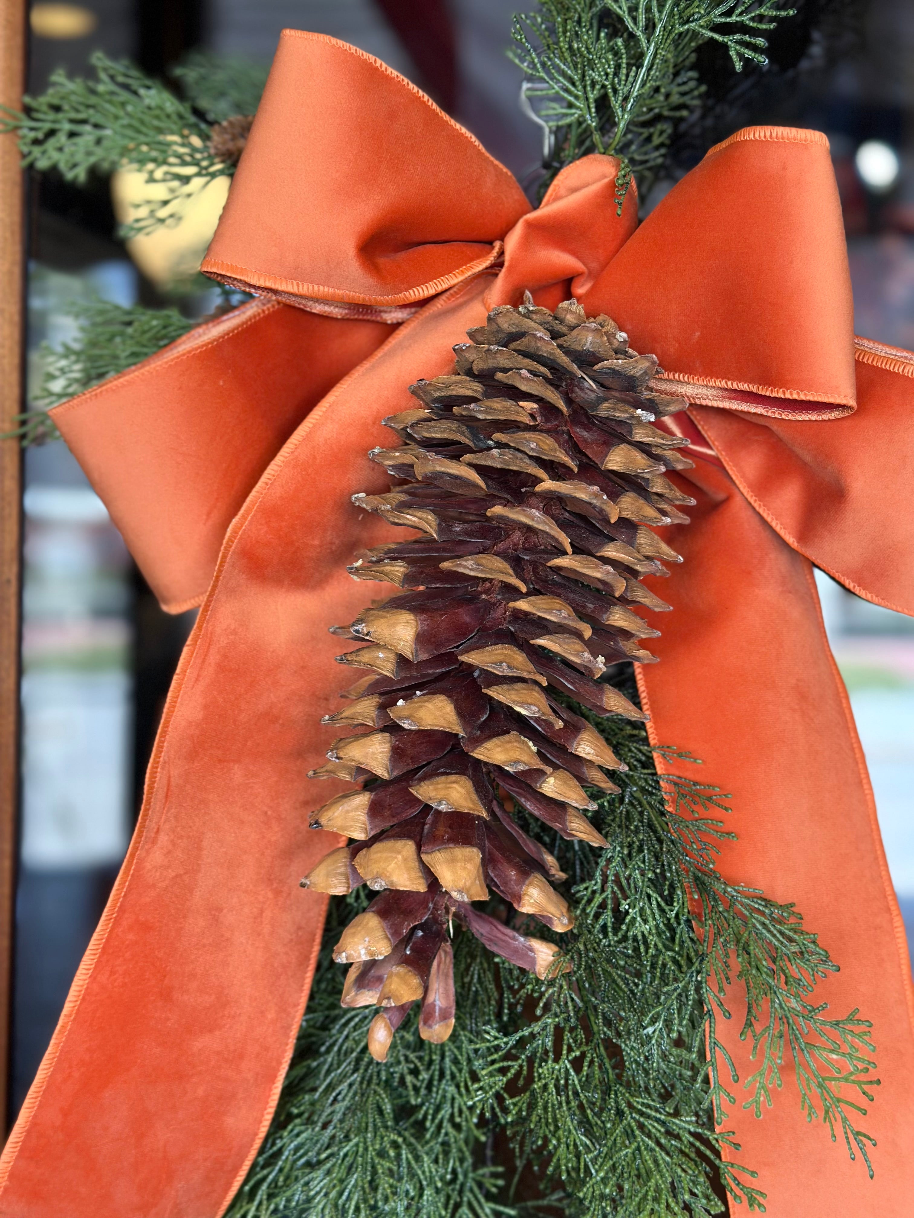 Cedar Teardrop with Floppy Velvet Bow (COLOR OPTIONS)