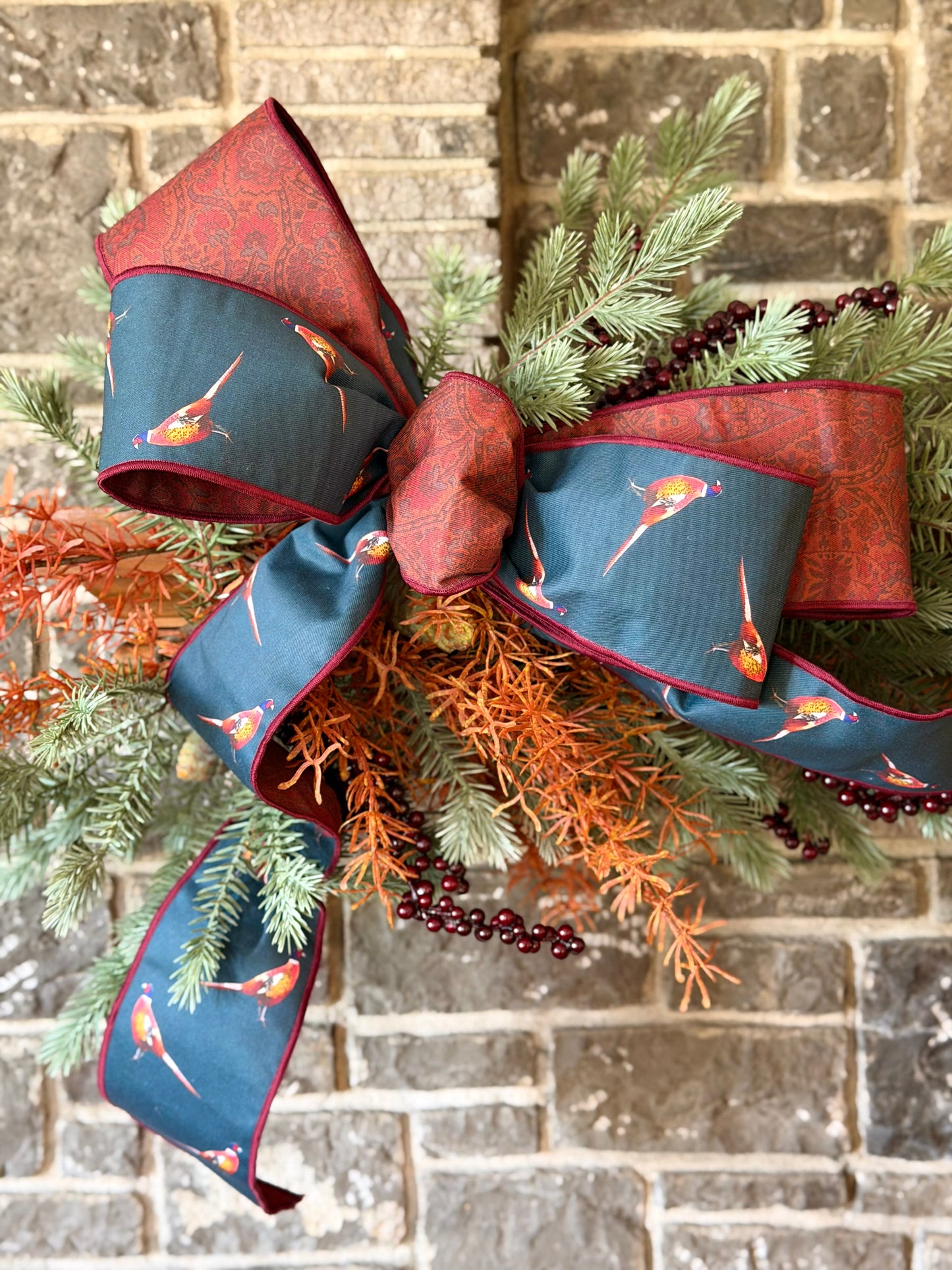Pheasants & Classic Paisley Ribbon or Bow