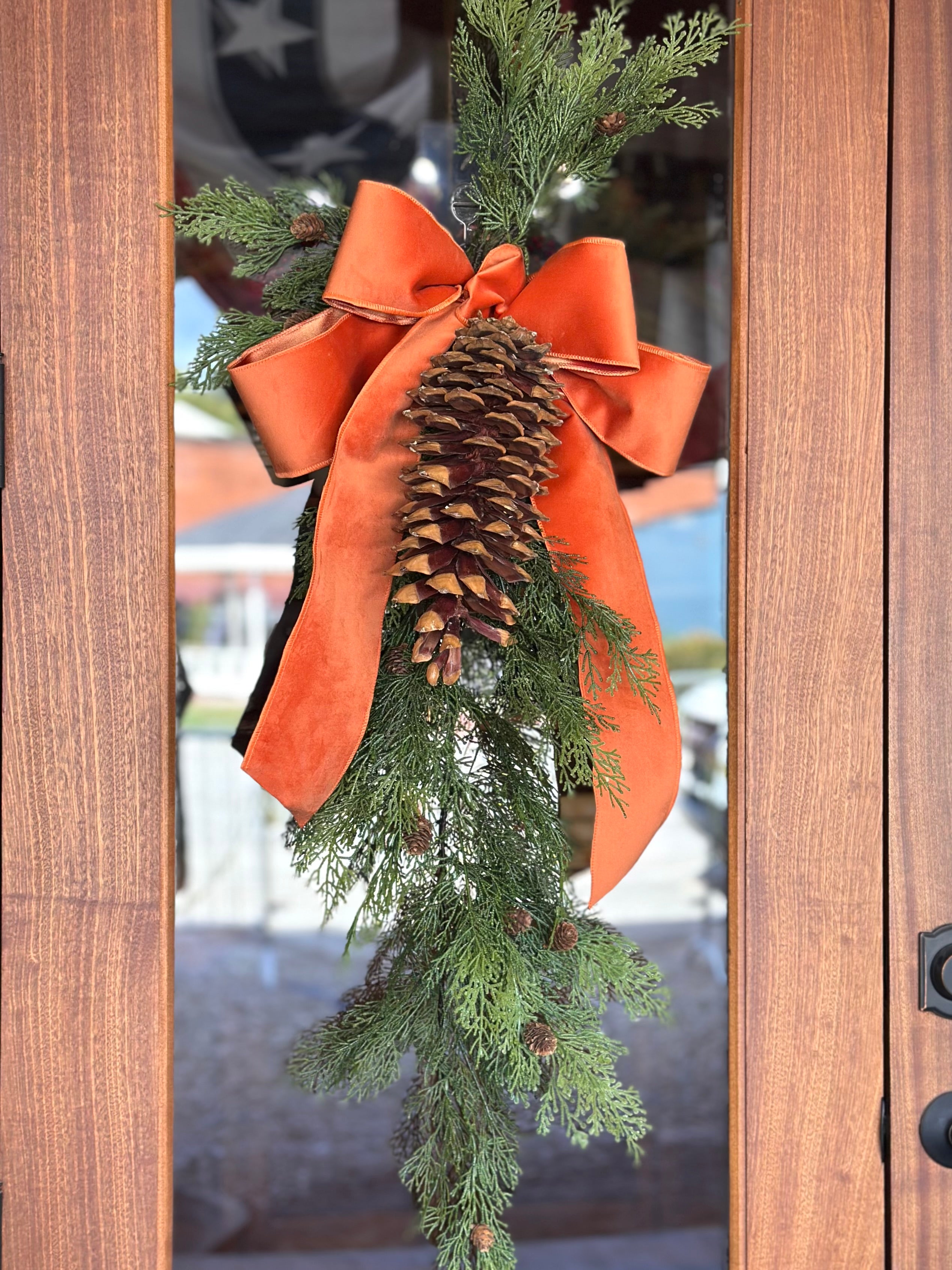 Cedar Teardrop with Floppy Velvet Bow (COLOR OPTIONS)