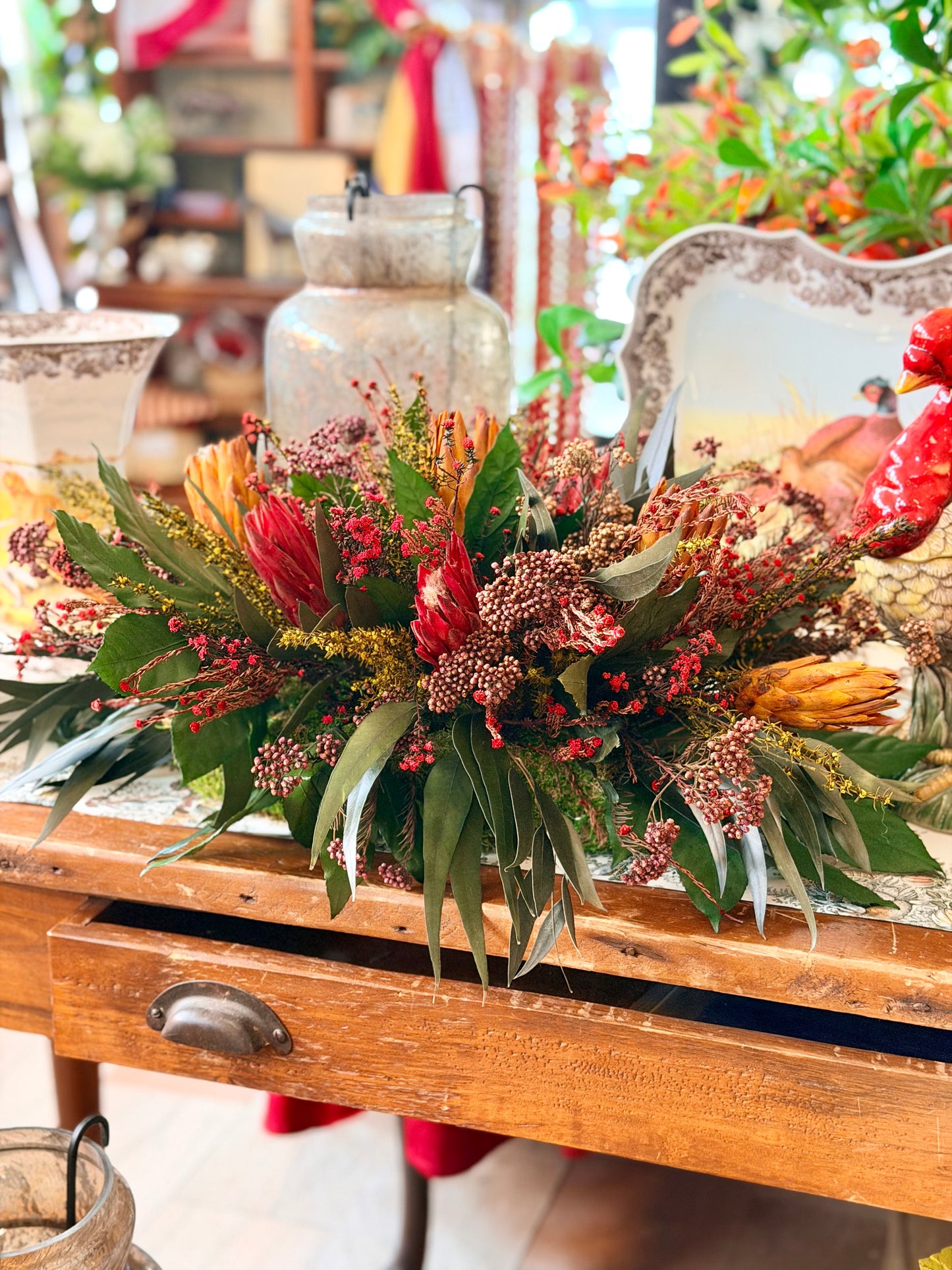 Preserved Fall Florals Centerpiece
