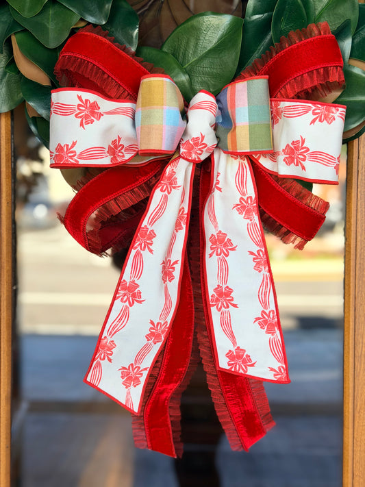 Deck the Halls & Red Ruffles Bow